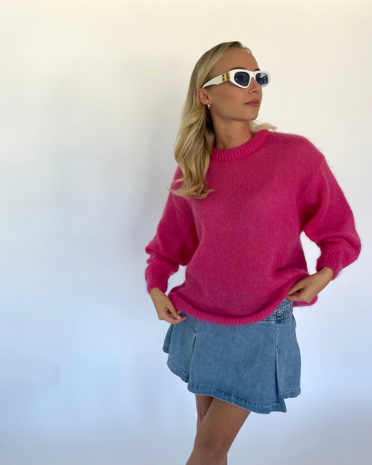 SOFT ROME Mohair and Merino Wool Sweater Pink