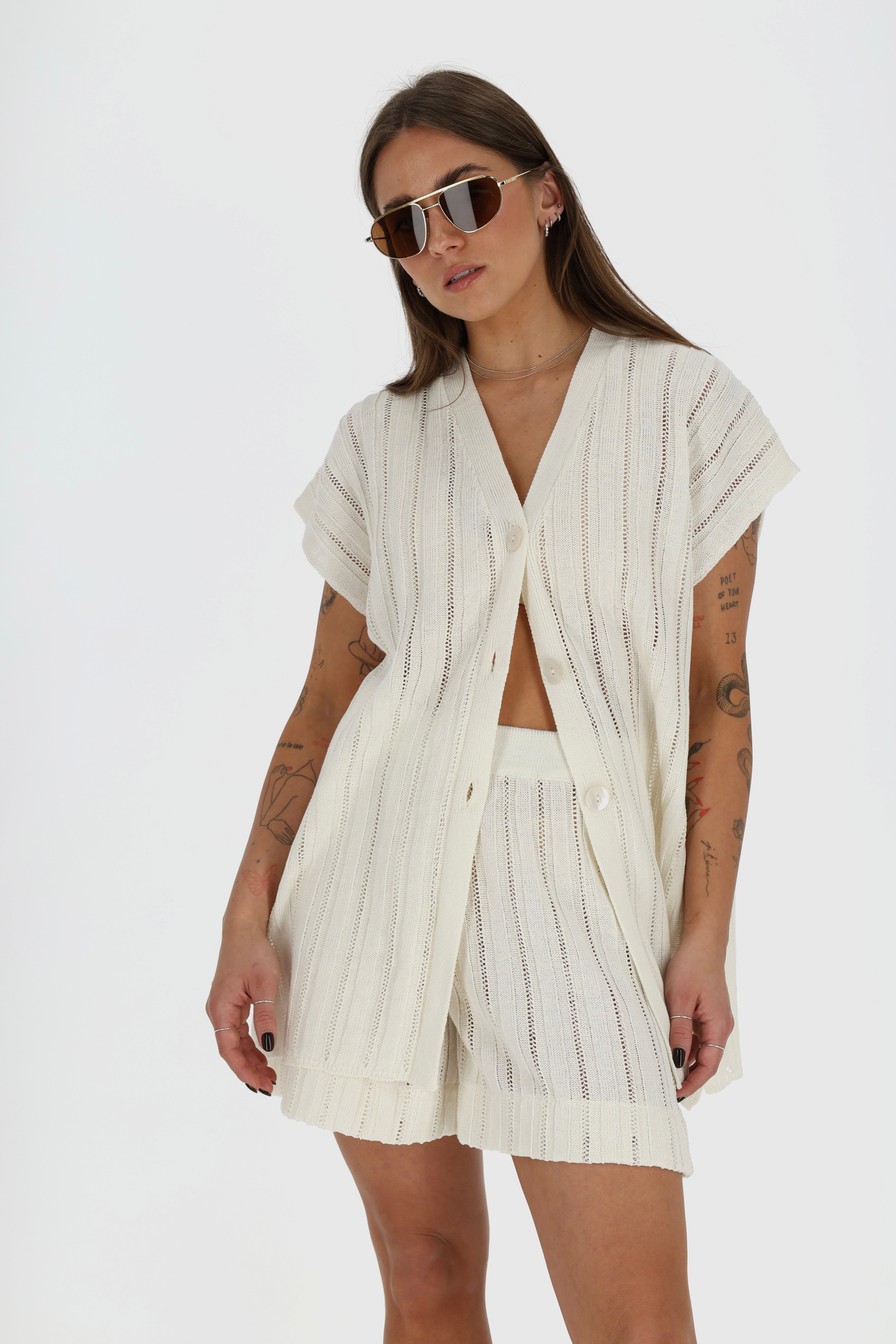 CAPRI Knitted Linen and Cotton Vest