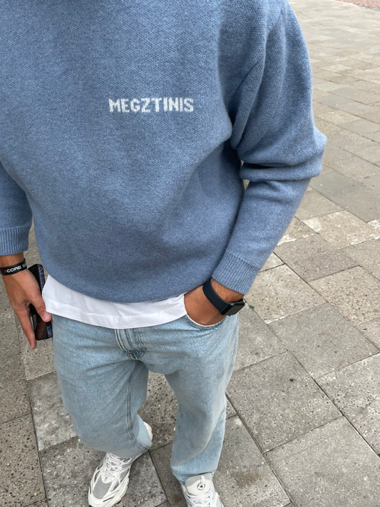 "Sweater" Minimal Merino Wool Denim Jumper
