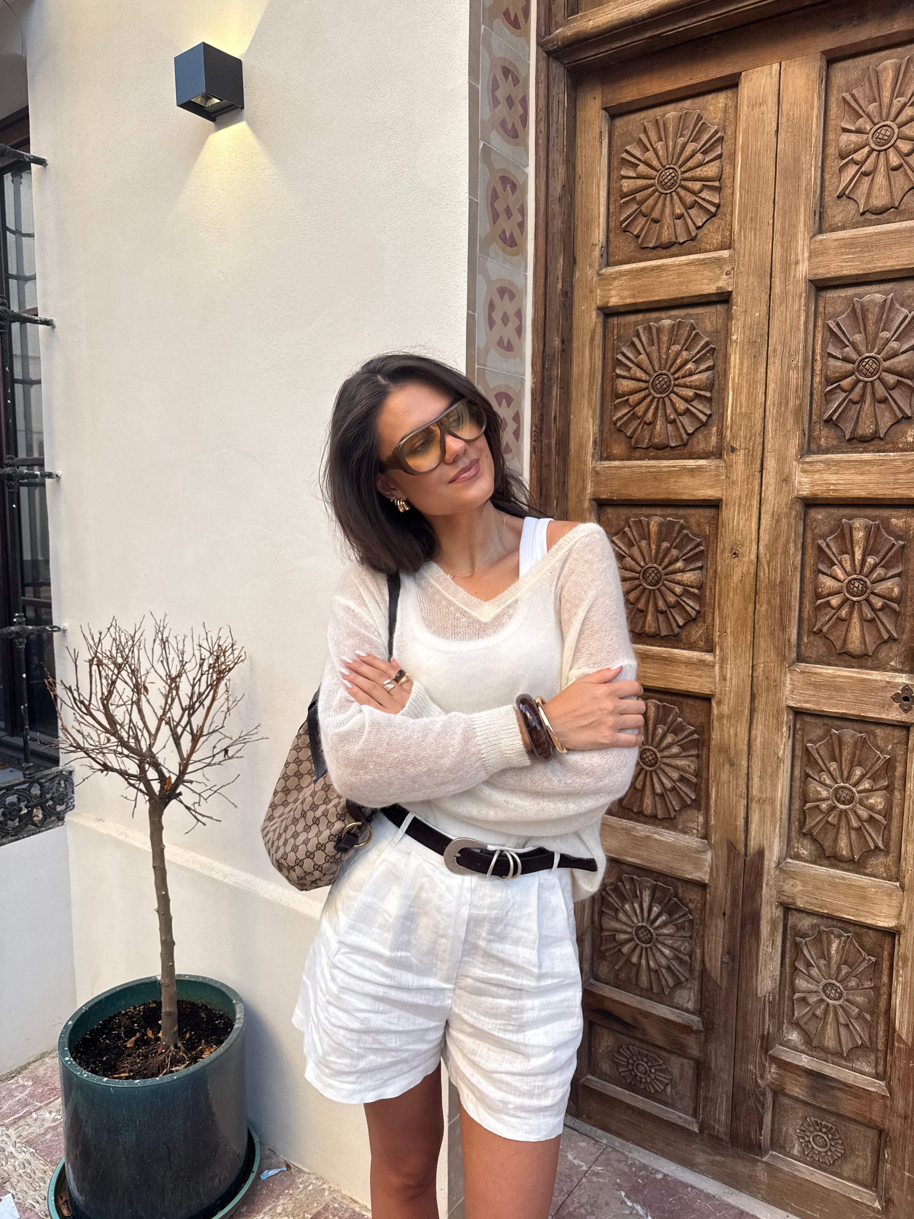 VERONA Alpakos ir Merino Vilnos Megztinis Pieno Balta