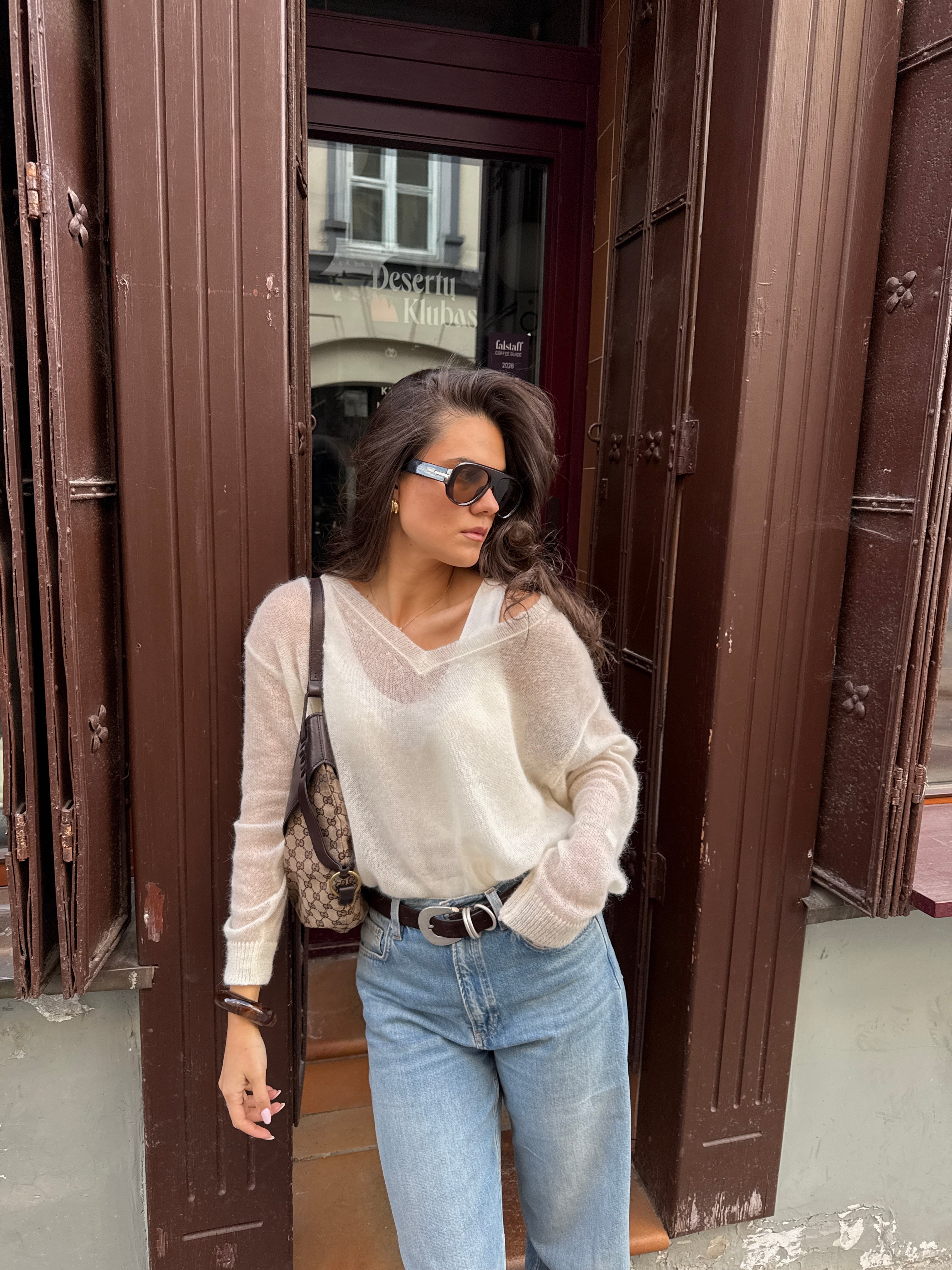 VERONA Alpaca and Merino Wool Sweater Milky White