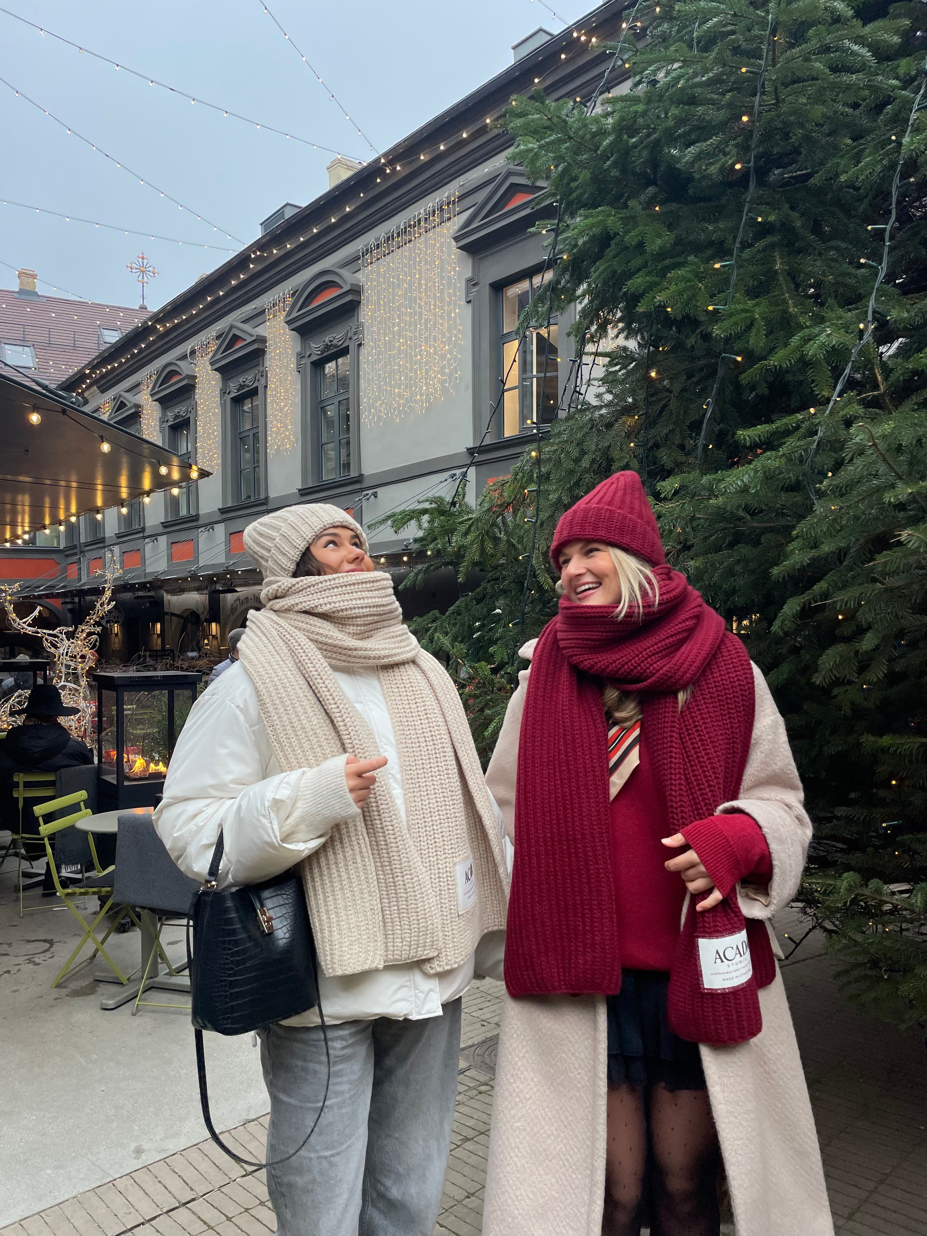 100% Merino Vilnos Šalikas Bordo