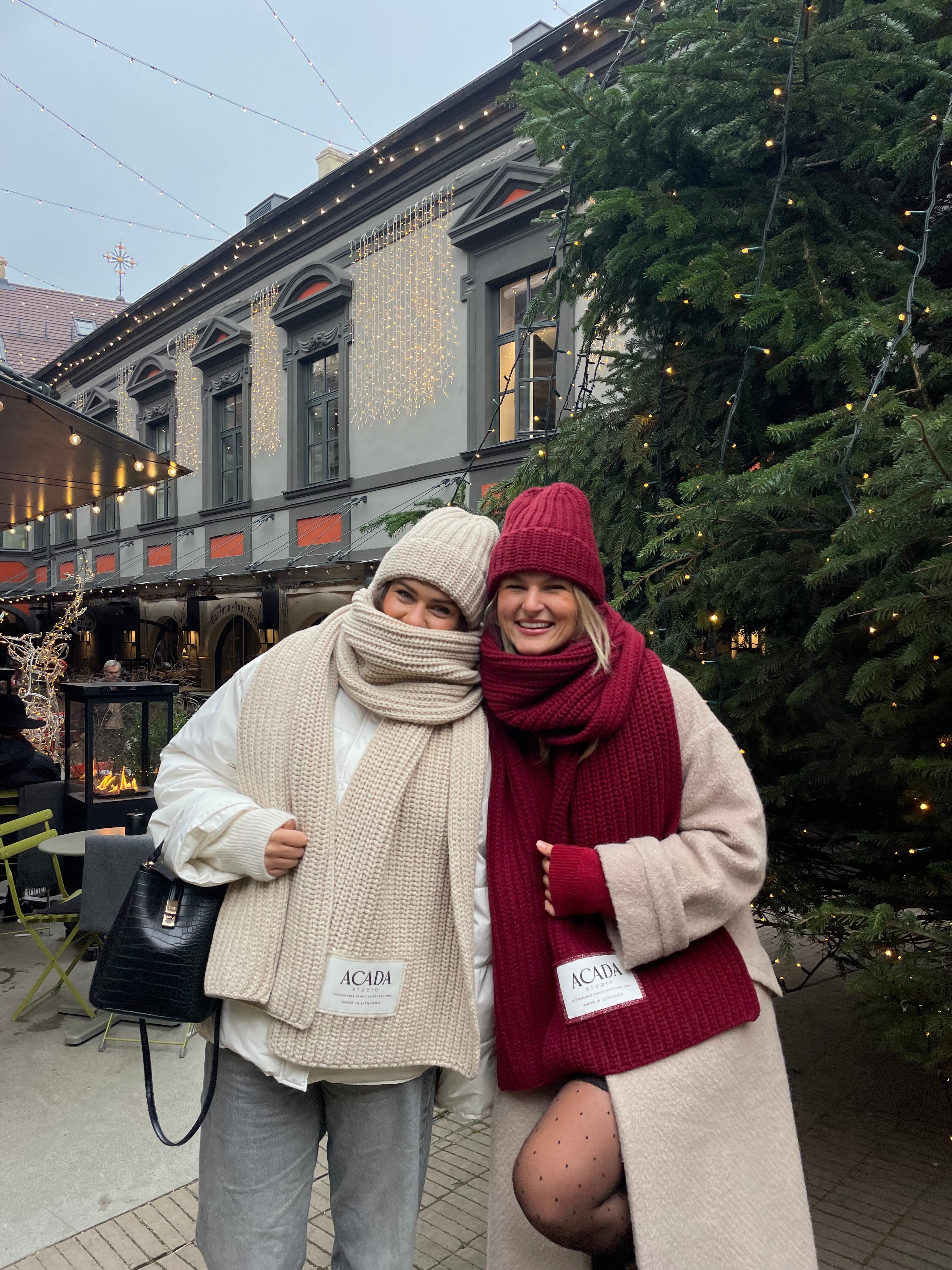 100% Merino Vilnos Šalikas Bordo