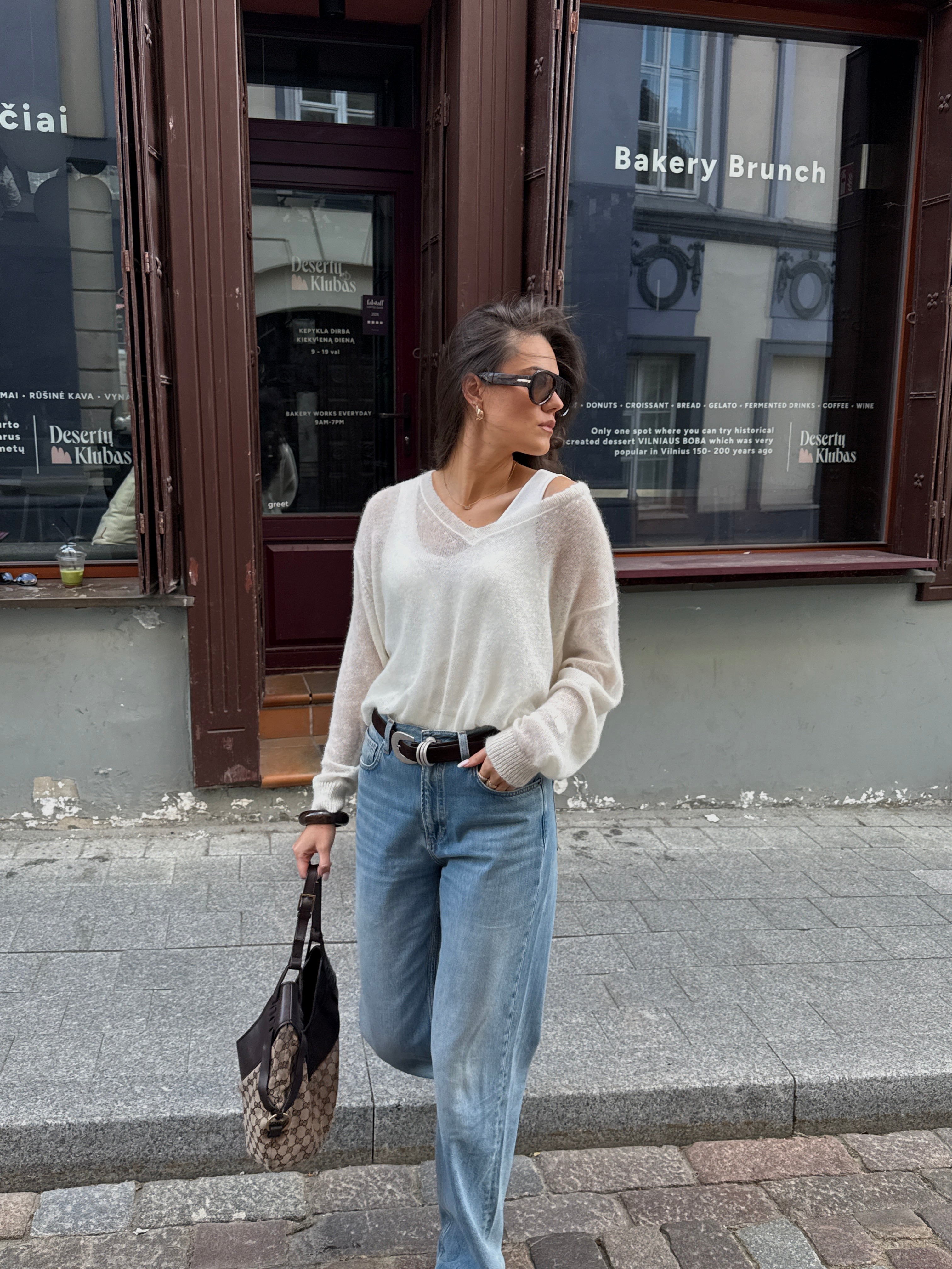VERONA Alpaca and Merino Wool Sweater Milky White