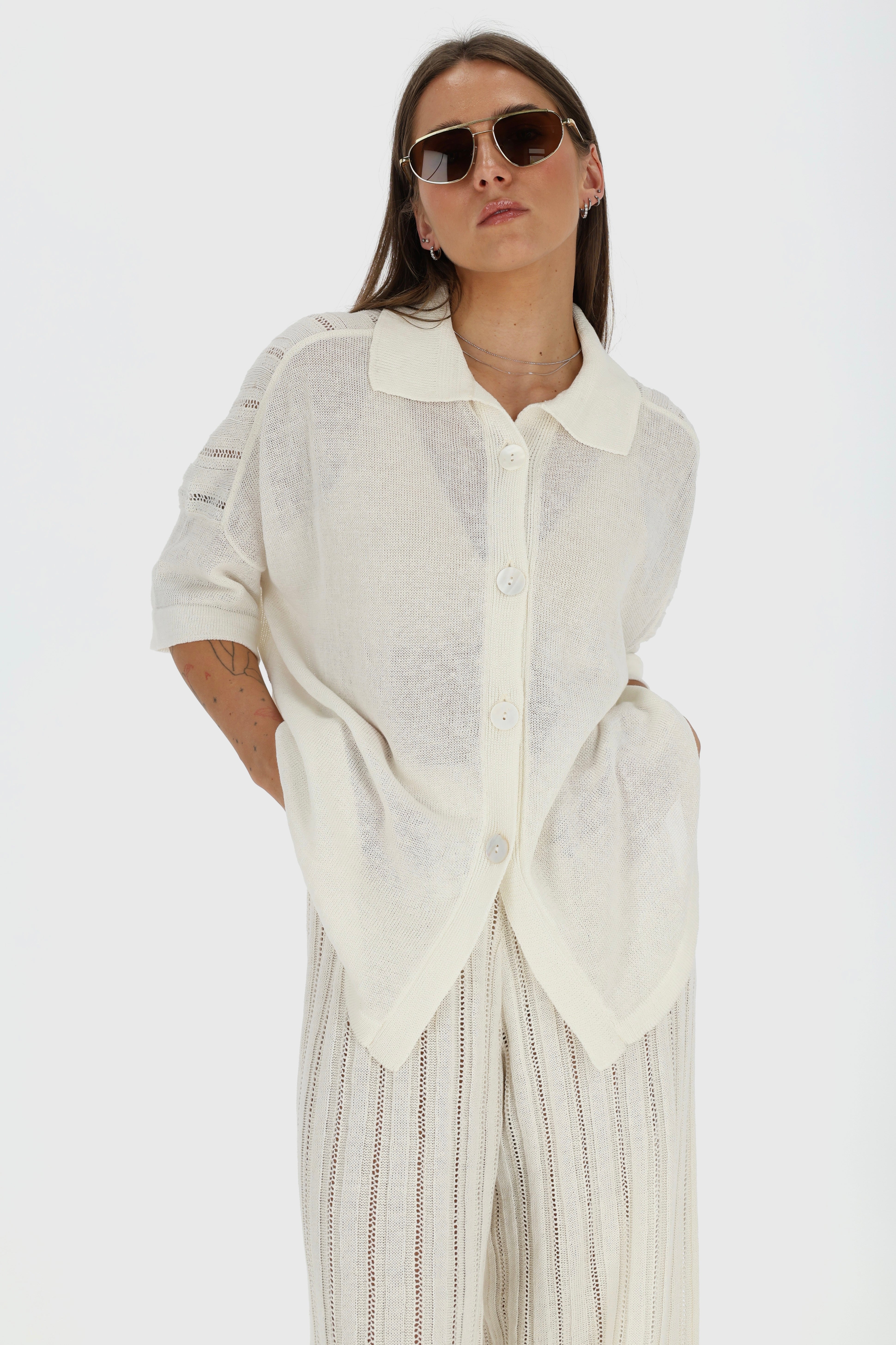 CAPRI Knitted Linen and Cotton Shirt