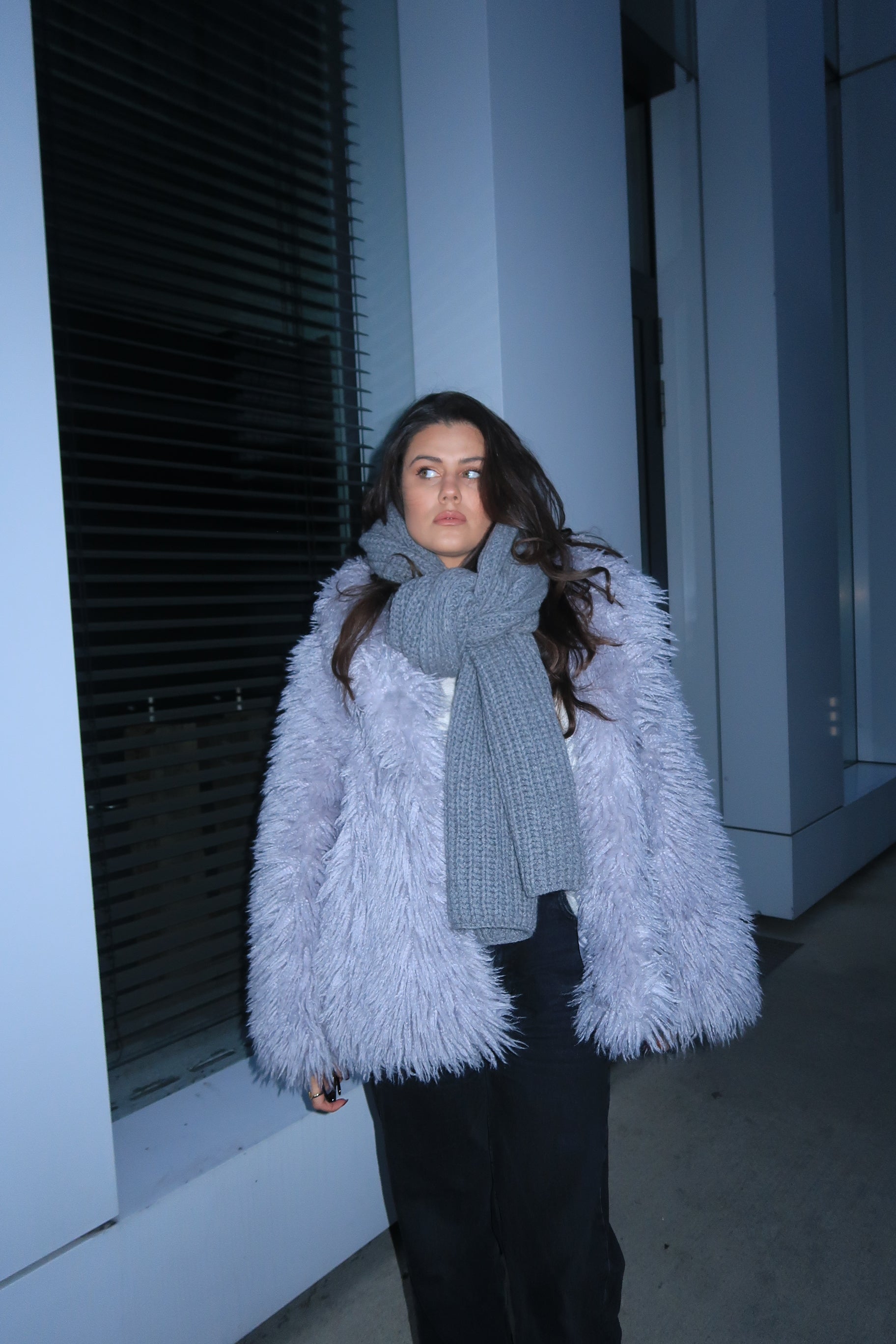 100% Merino Vilnos Šalikas Šviesiai Pilka