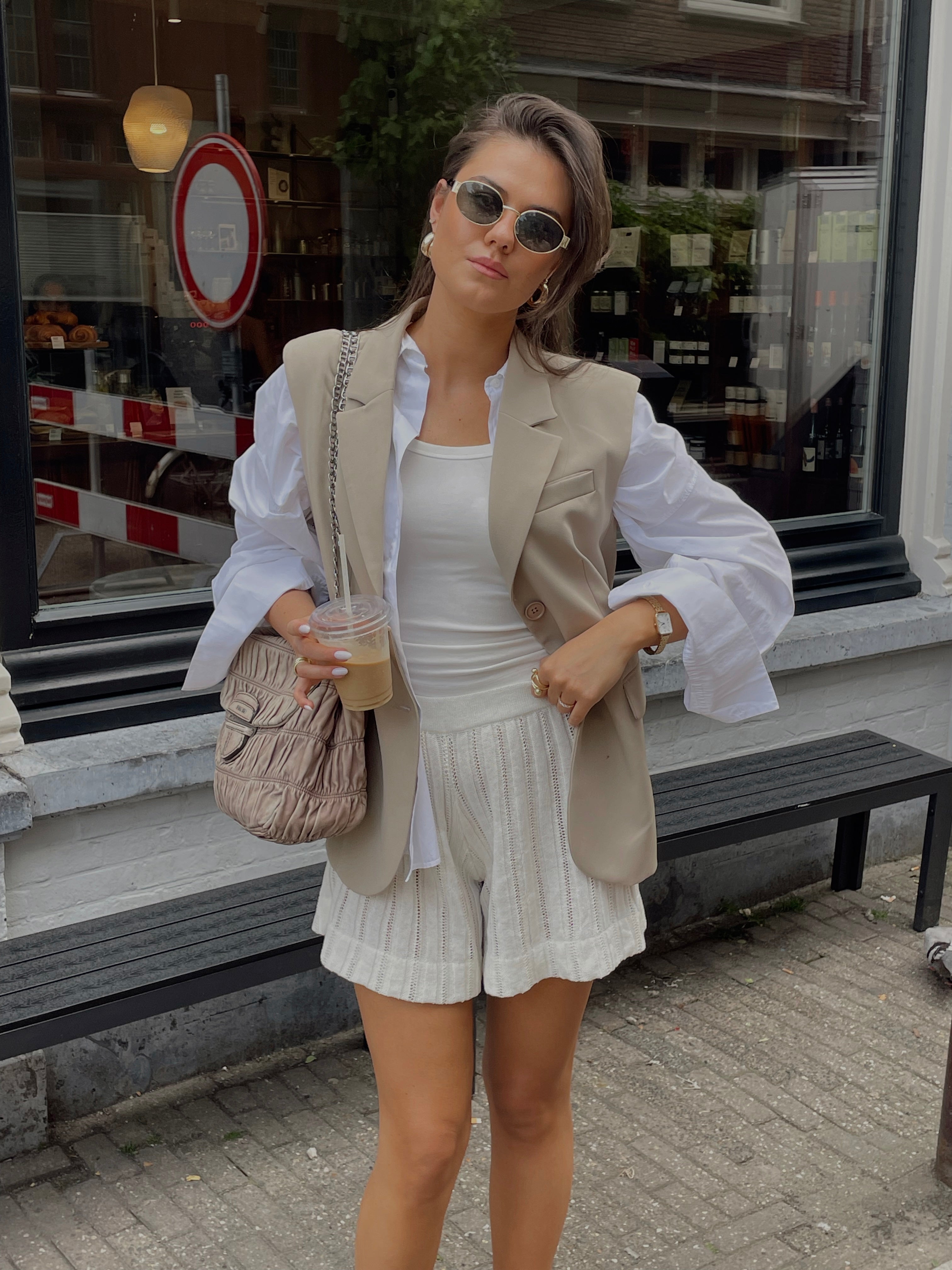 CAPRI Knitted Linen and Cotton Shorts