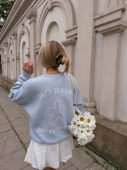 FLOWER Kašmyro ir Merino Vilnos Megztinis Mėlyna
