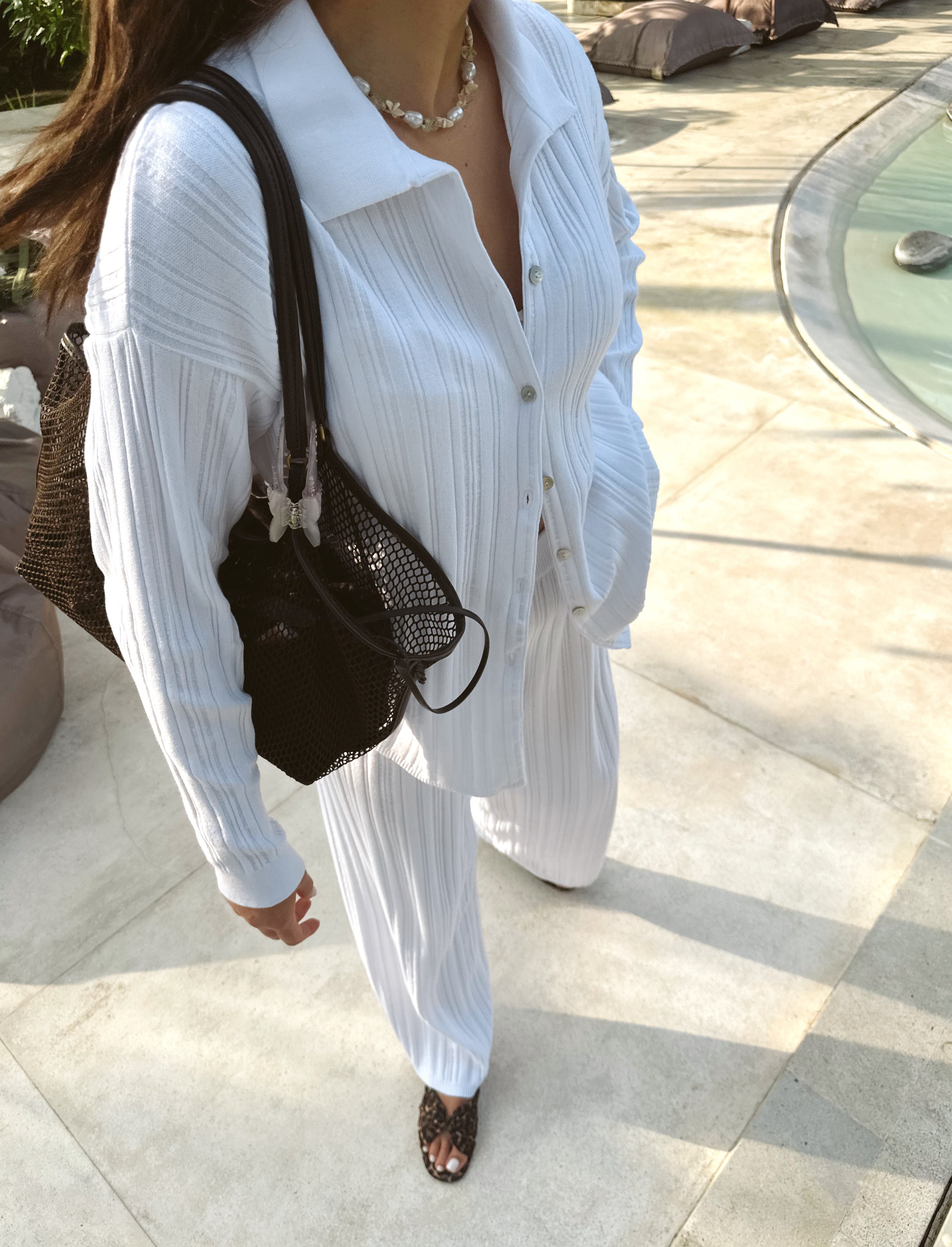 COPENHAGEN Knitted Viscose Shirt White