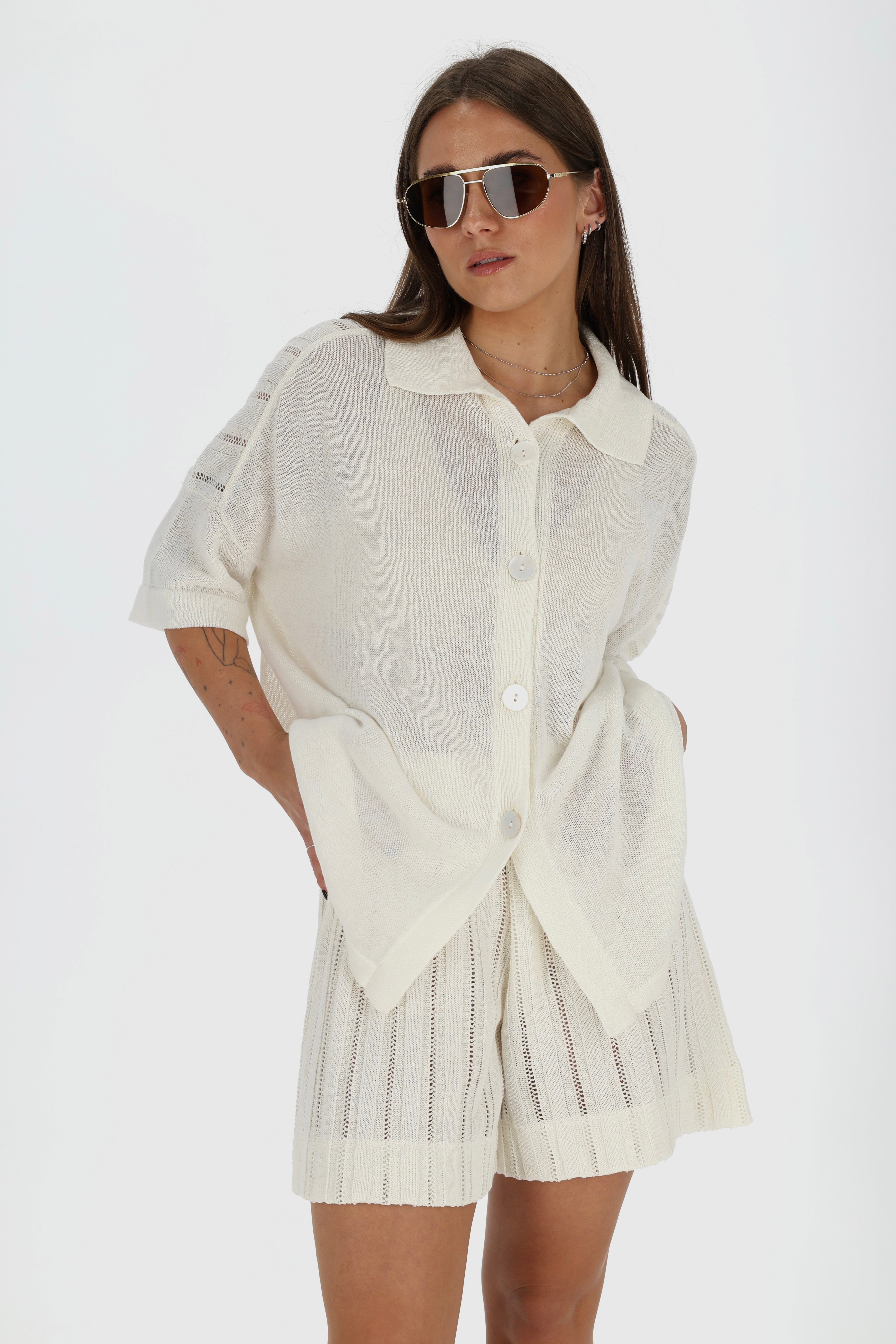 CAPRI Knitted Linen and Cotton Shirt