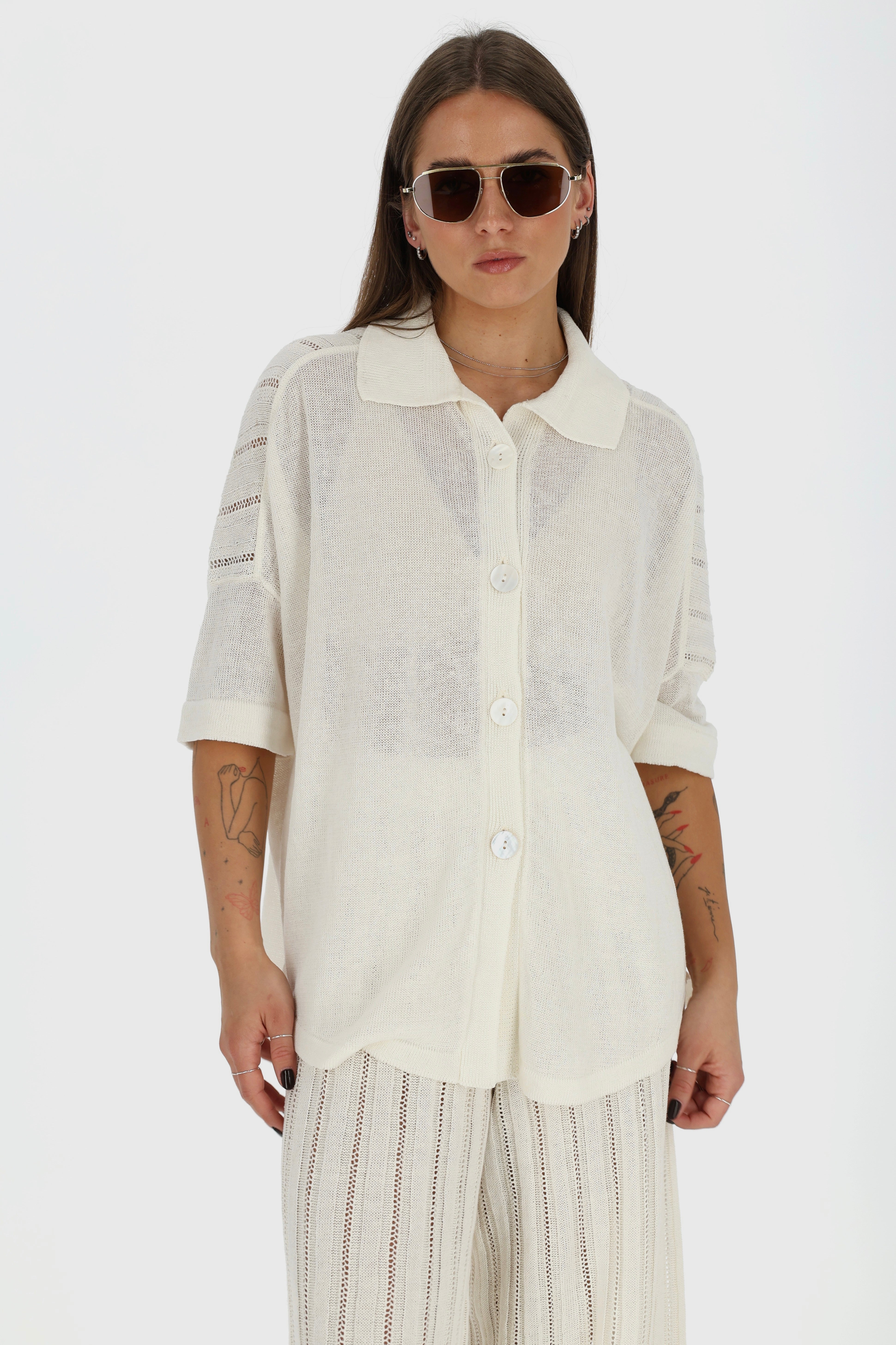 CAPRI Knitted Linen and Cotton Shirt