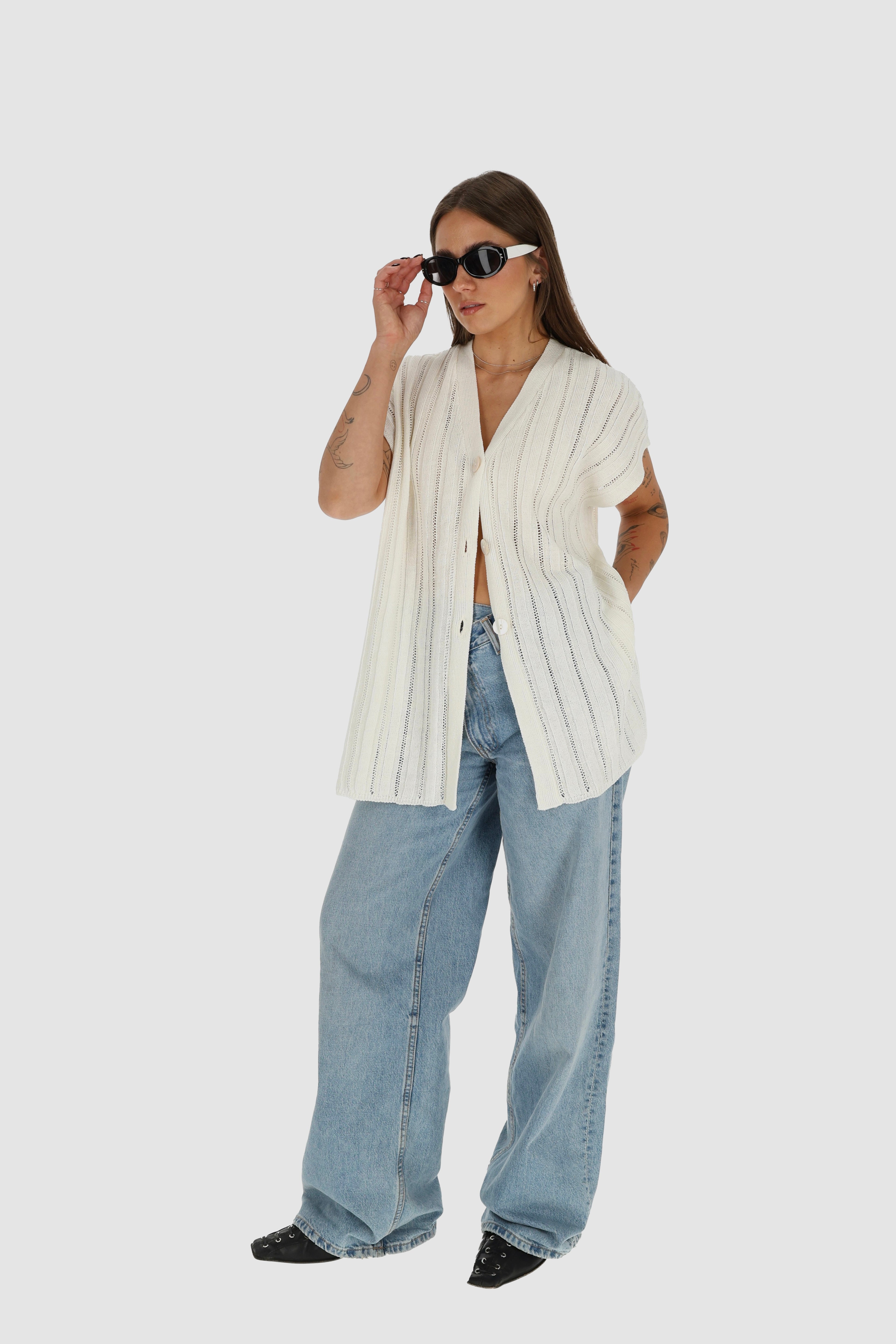 CAPRI Knitted Linen and Cotton Vest