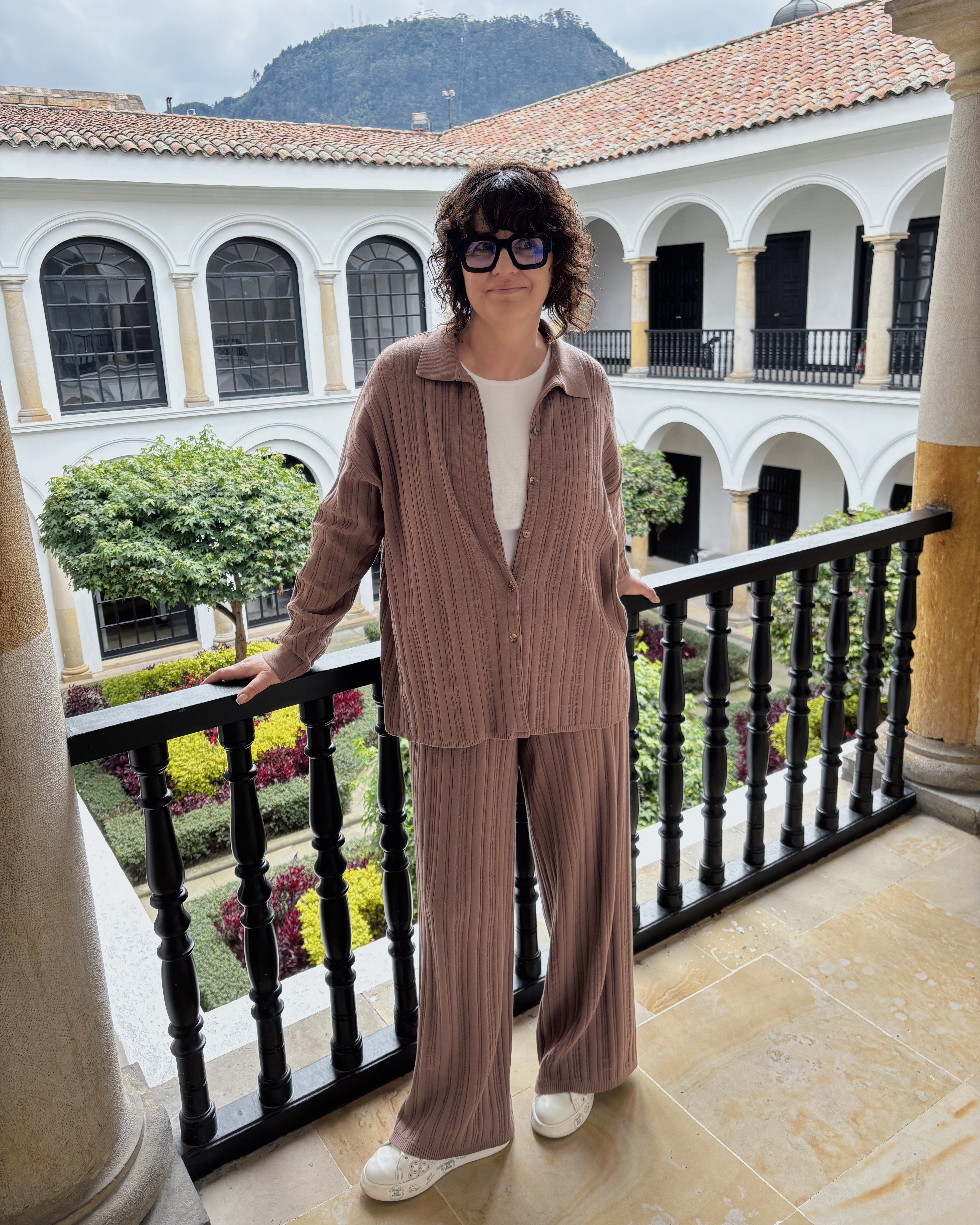 Copenhagen Viscose Pants and Soft Rome Mohair Sweater Two-Piece Suit