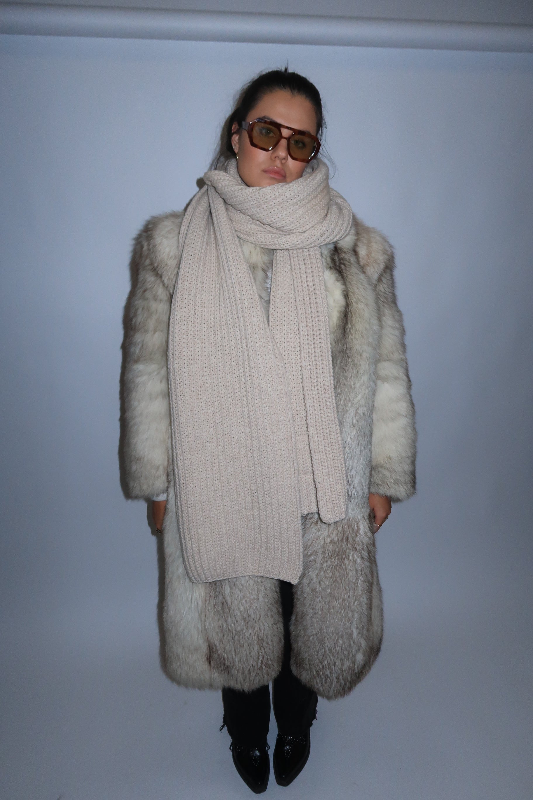 100% Merino Vilnos Šalikas Smėlio