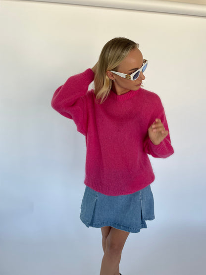 SOFT ROME Mohair and Merino Wool Sweater Pink