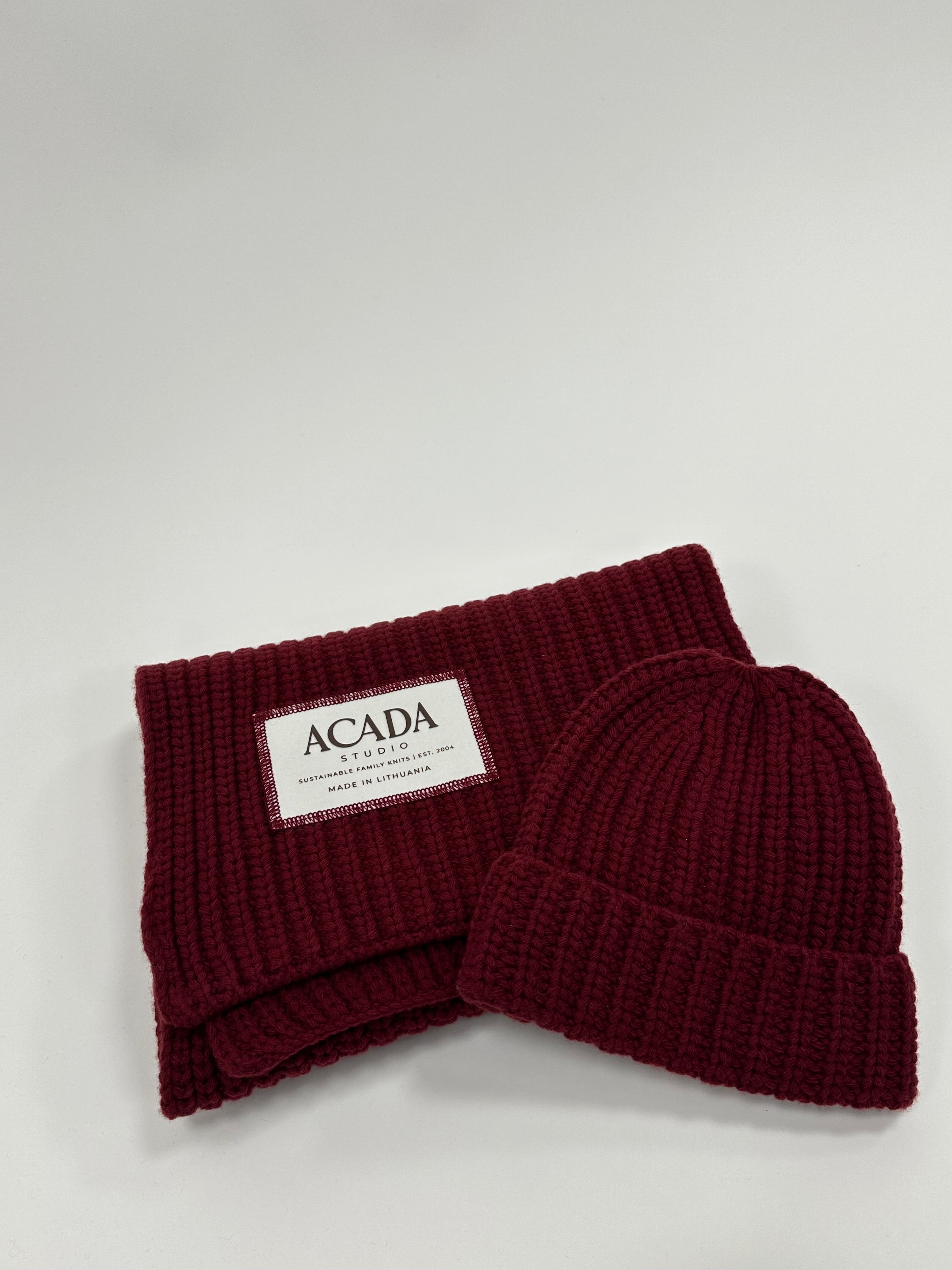 100% Merino Vilnos Šalikas Bordo