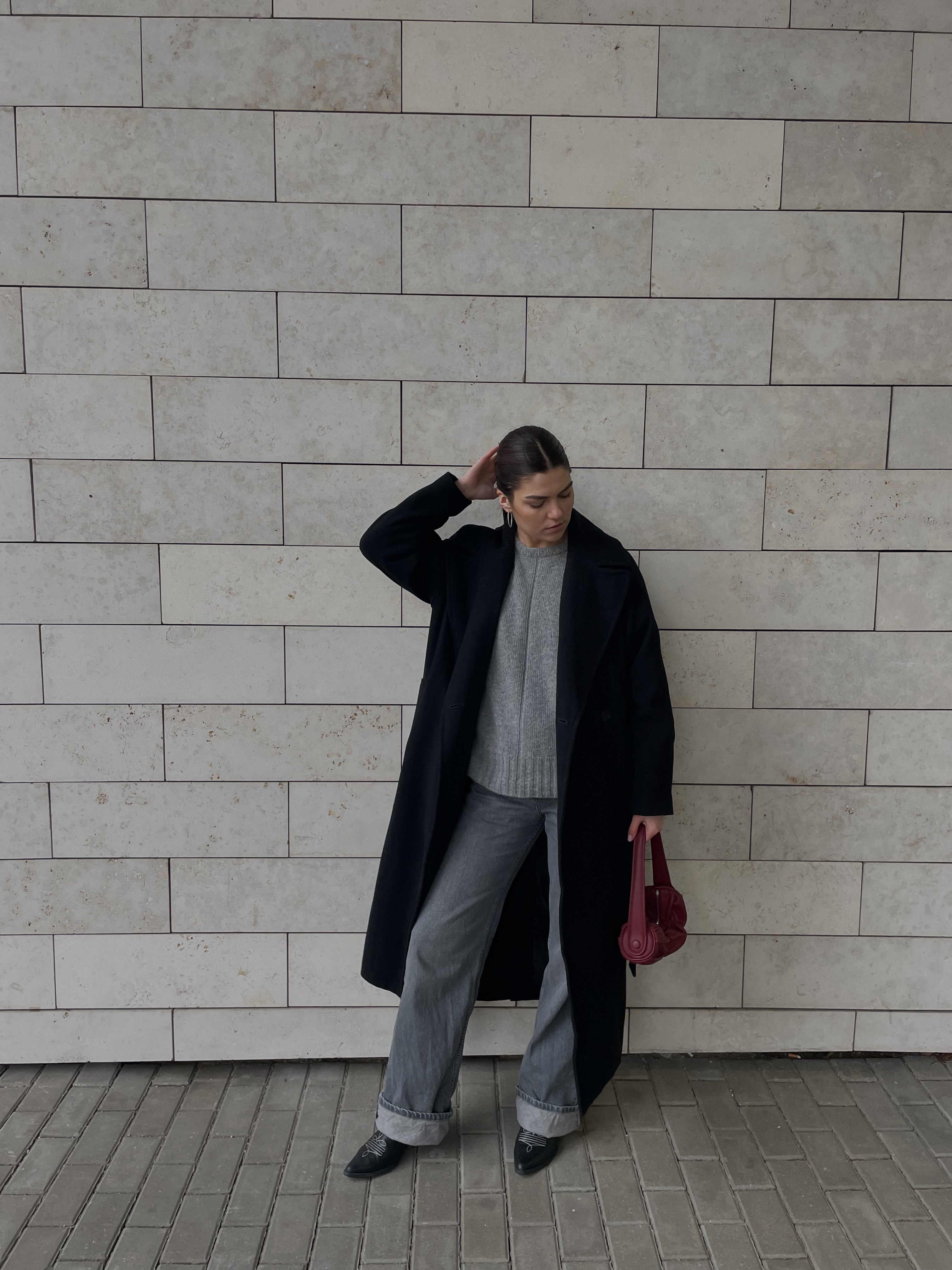 100% Merino Vilnos Megztinis Šviesiai Pilka