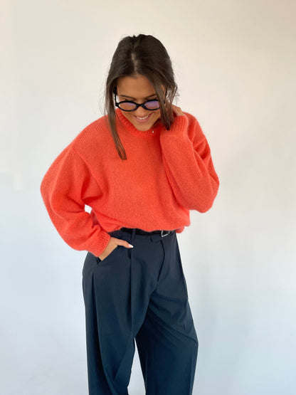 SOFT ROME Mohair and Merino Wool Sweater Orange