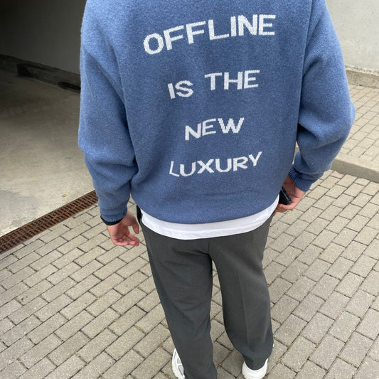 OFFLINE Merino Vilnos Megztinis Tamsiai Mėlyna