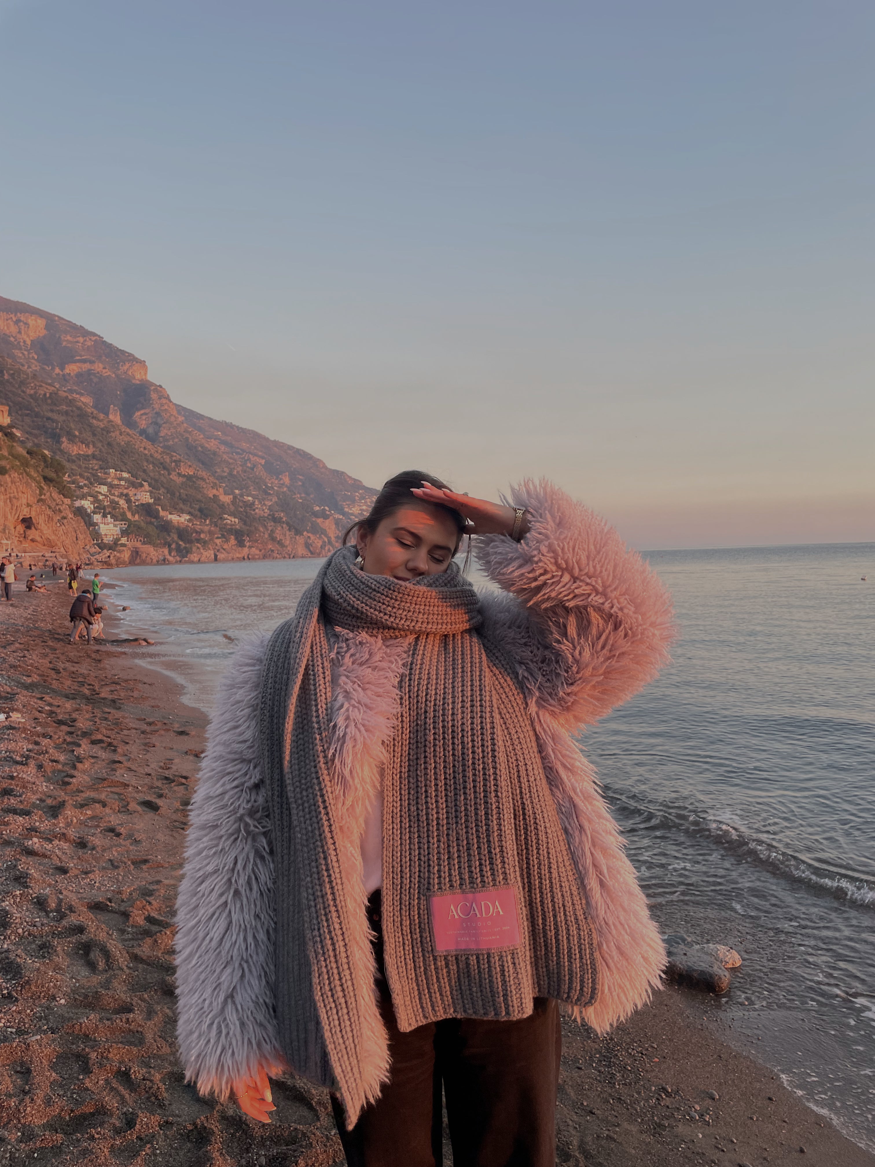 100% Merino Vilnos Šalikas Šviesiai Pilka