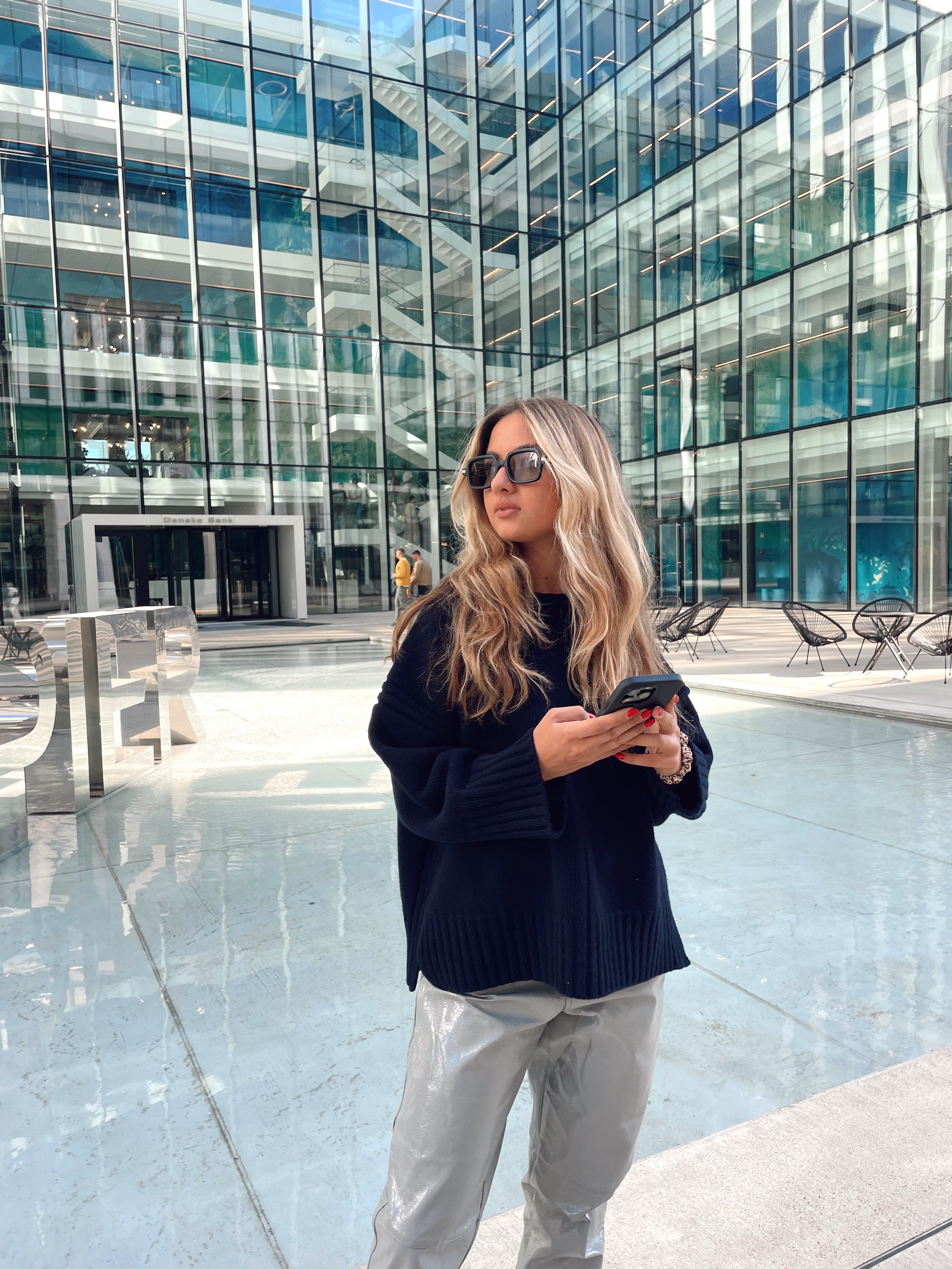 100% Merino Vilnos Megztinis Tamsiai Mėlyna