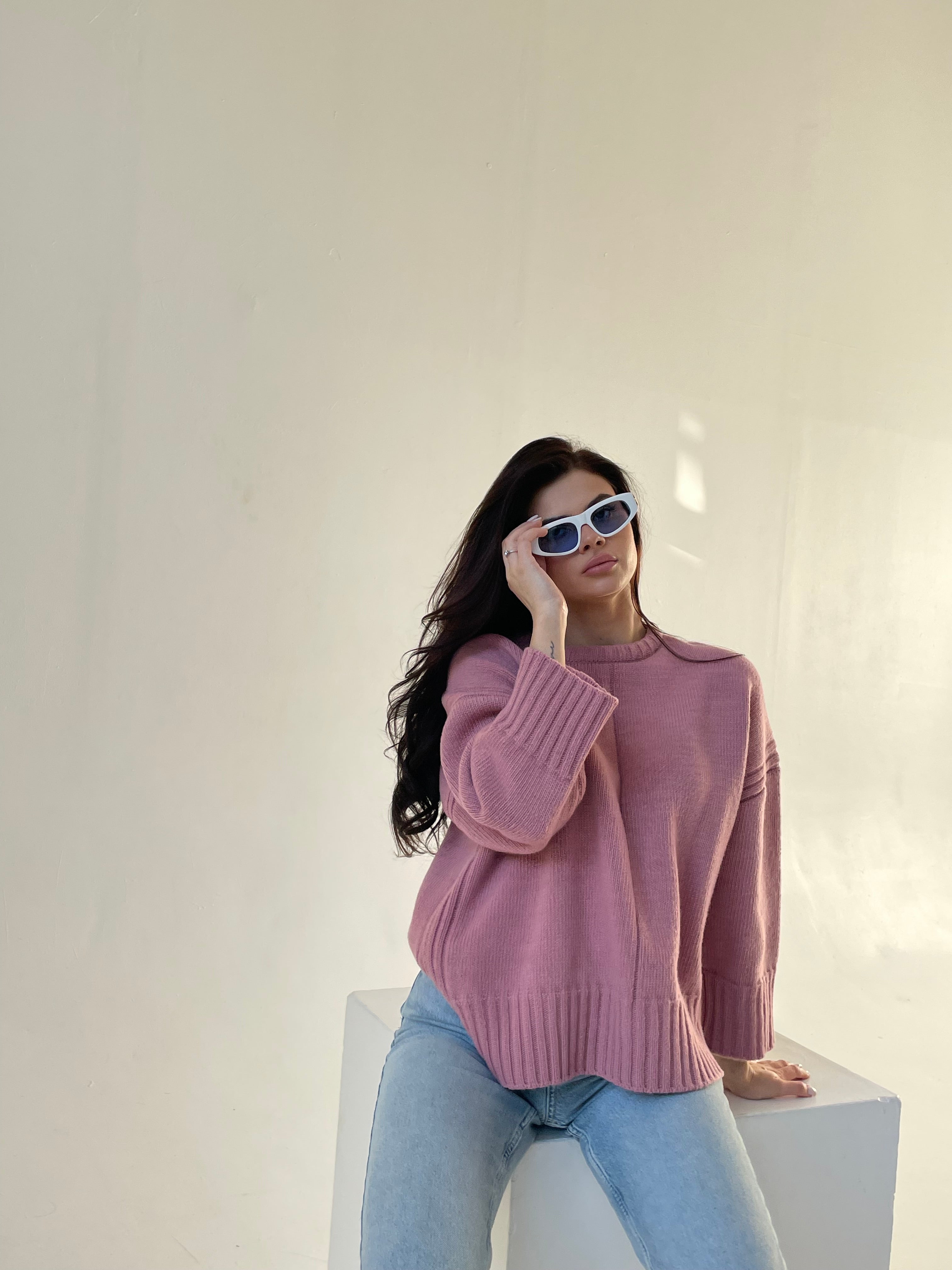 100% Merino Vilnos Megztinis Rožinė