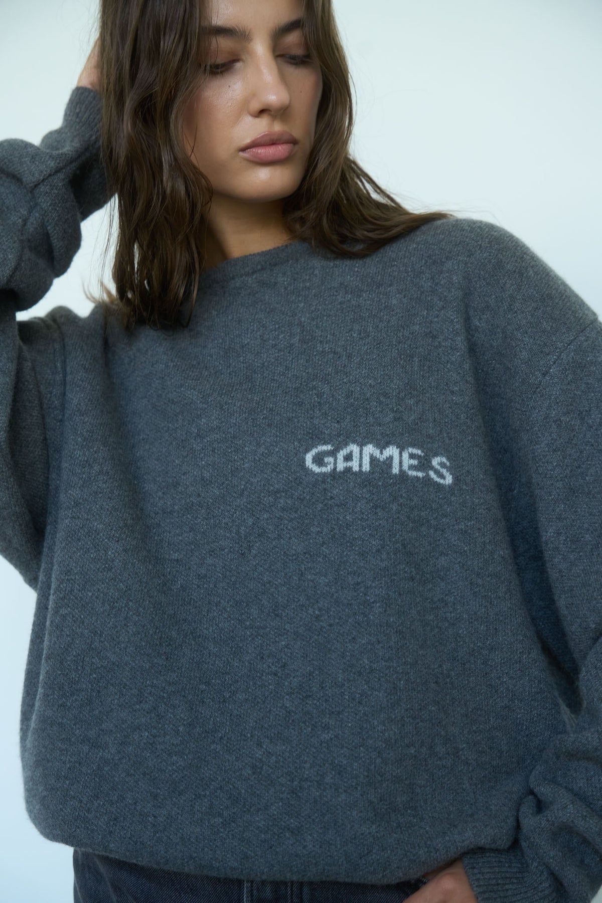 GAMES Merino Vilnos Megztinis Pilka