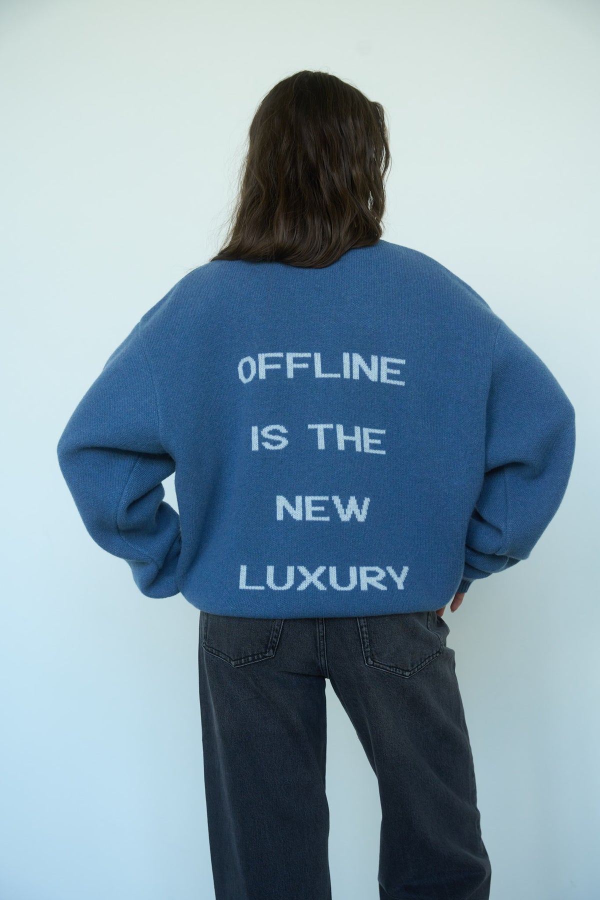 OFFLINE Merino Vilnos Megztinis Mėlyna
