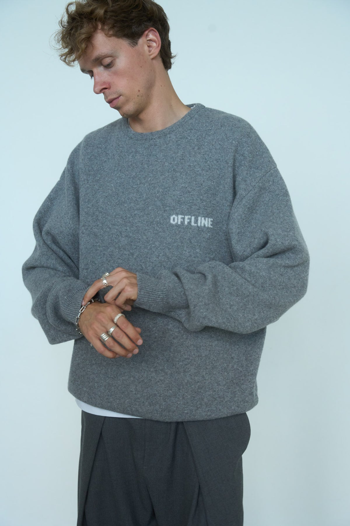 OFFLINE Merino Vilnos Megztinis Šviesiai Pilka