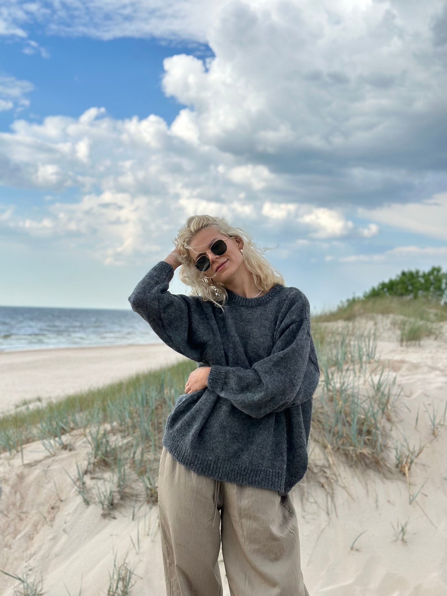 SOFT ROME Mohair and Merino Wool Sweater Dark Grey