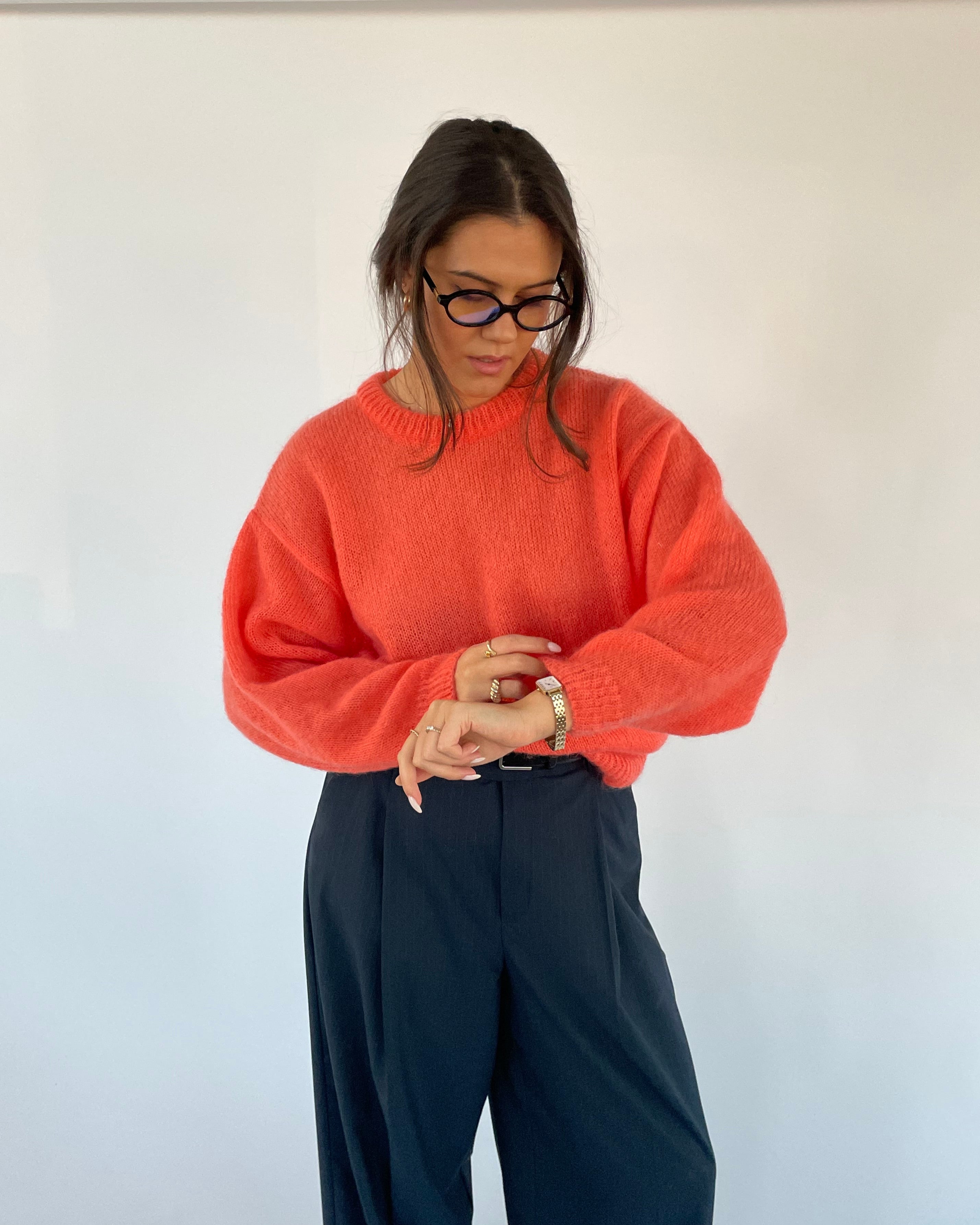 SOFT ROME Moheros ir Merino Vilnos Megztinis Oranžinė – Acada Studio