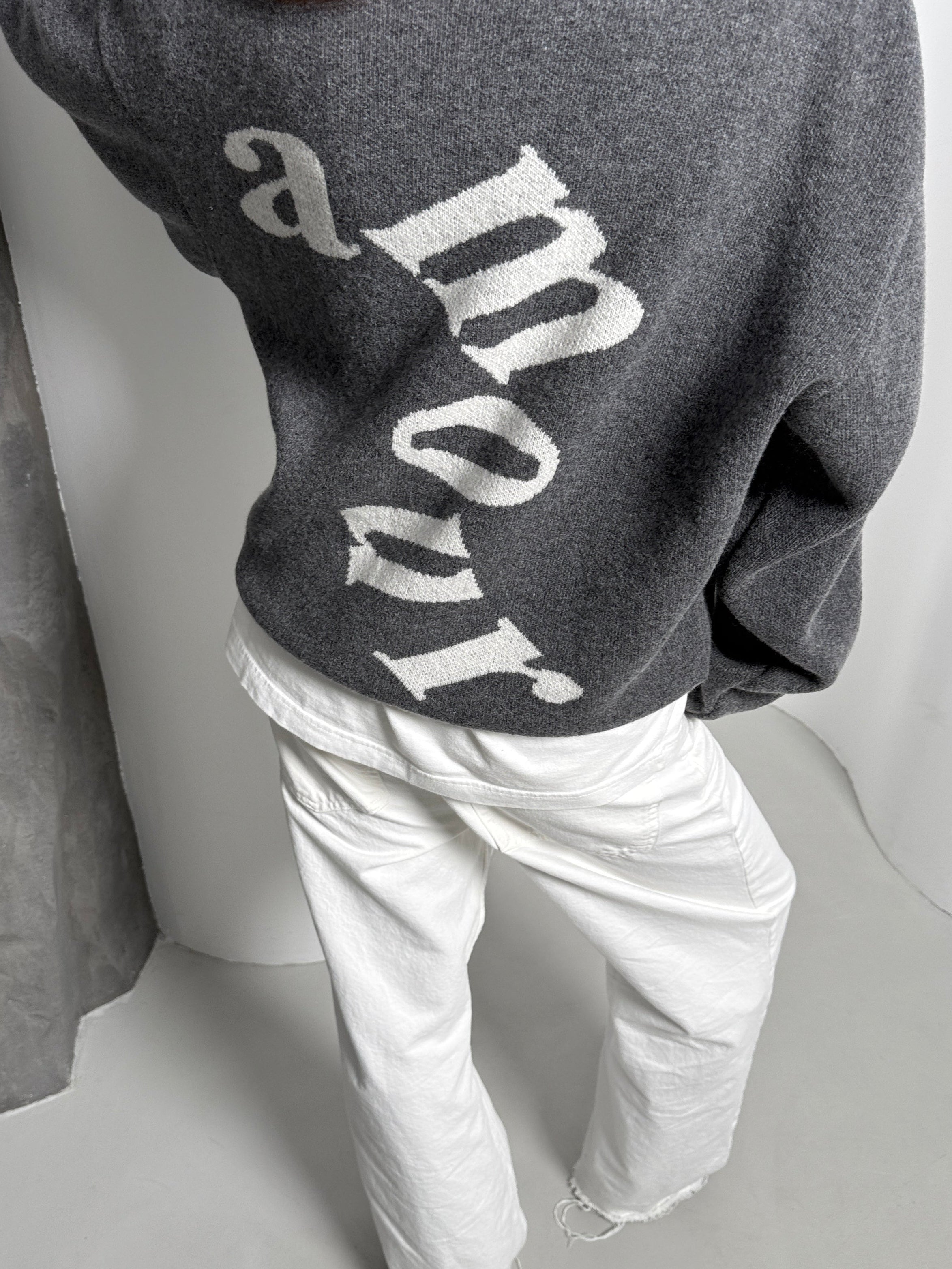 AMOUR Merino Vilnos Džemperis Pilka