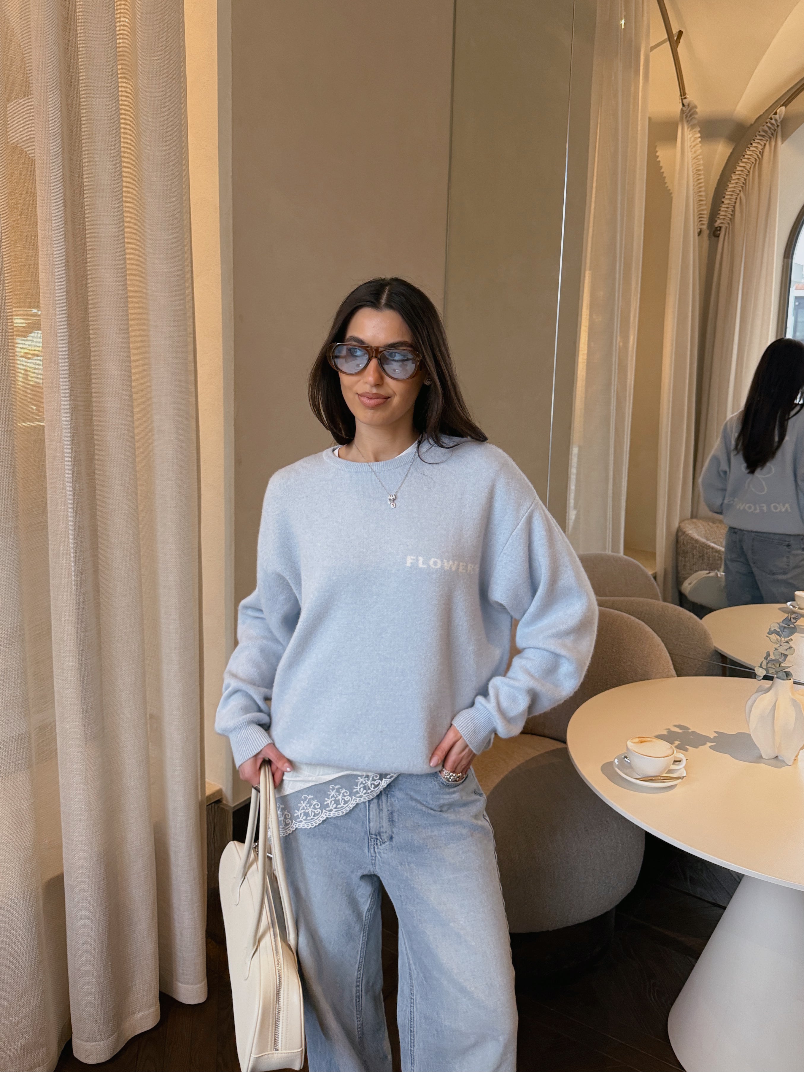 FLOWER Kašmyro ir Merino Vilnos Megztinis