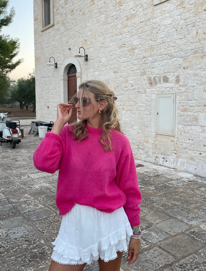 SOFT ROME Mohair and Merino Wool Sweater Pink