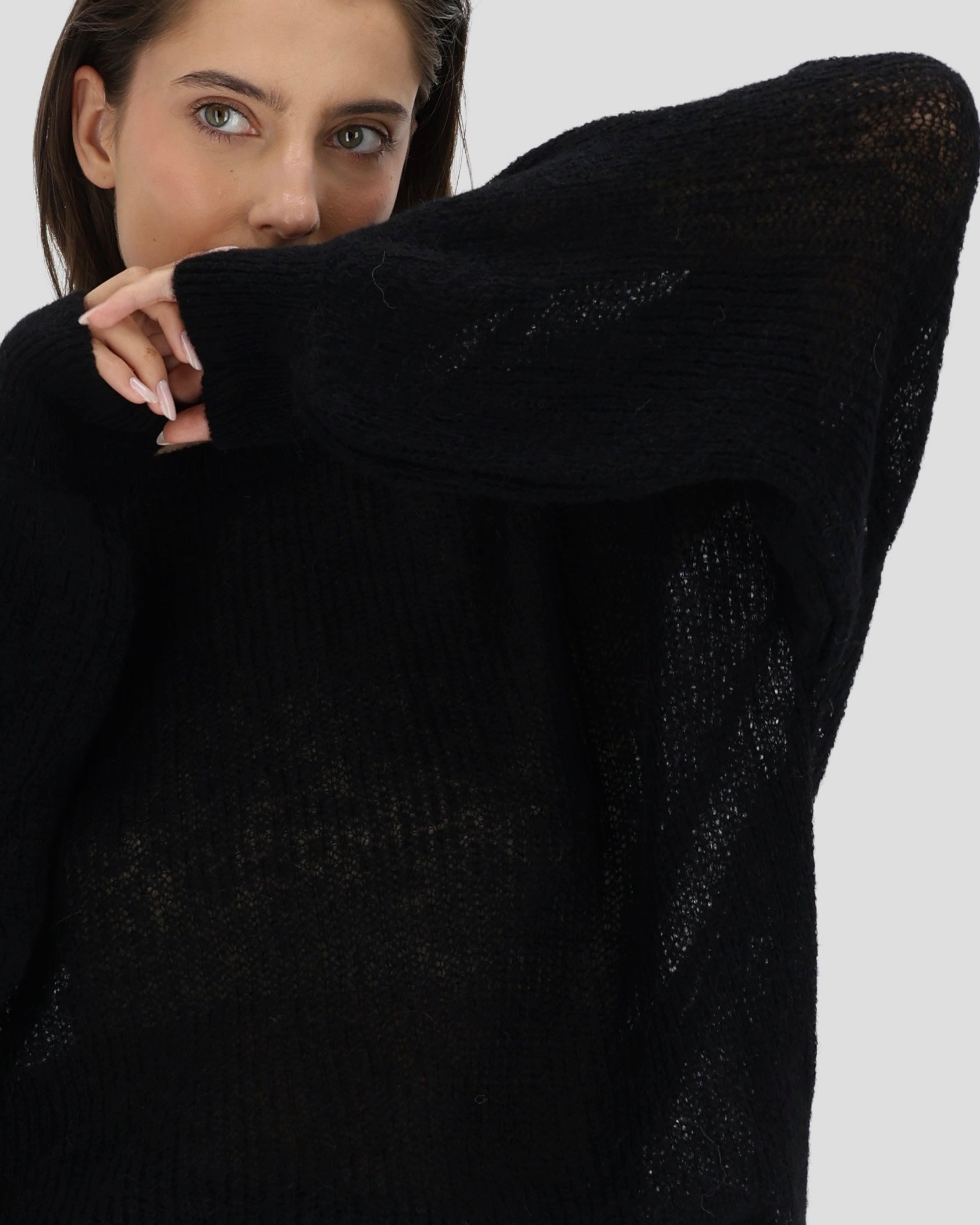 SPECIAL Alpakos ir Merino Vilnos Megztinis Juoda