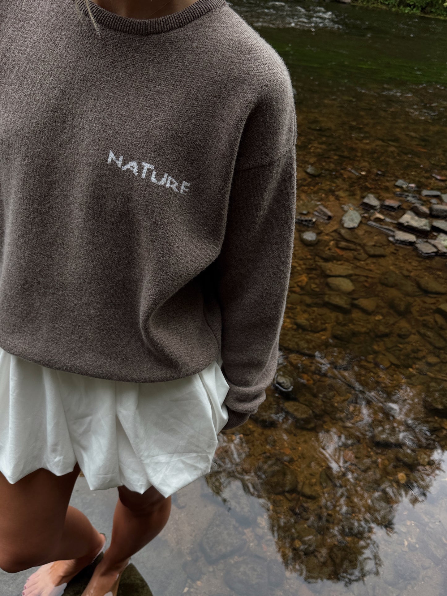 NATURE Kašmyro ir Merino Vilnos Megztinis Ruda