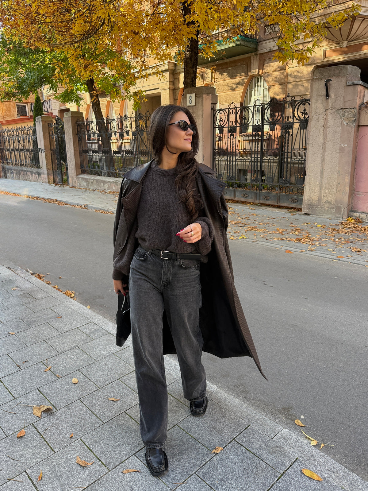 PARIS Alpakos Megztinis Tamsiai Ruda