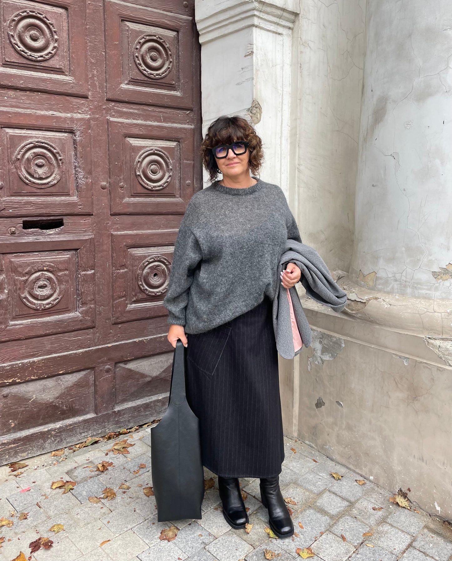 SOFT ROME Mohair and Merino Wool Sweater Dark Grey
