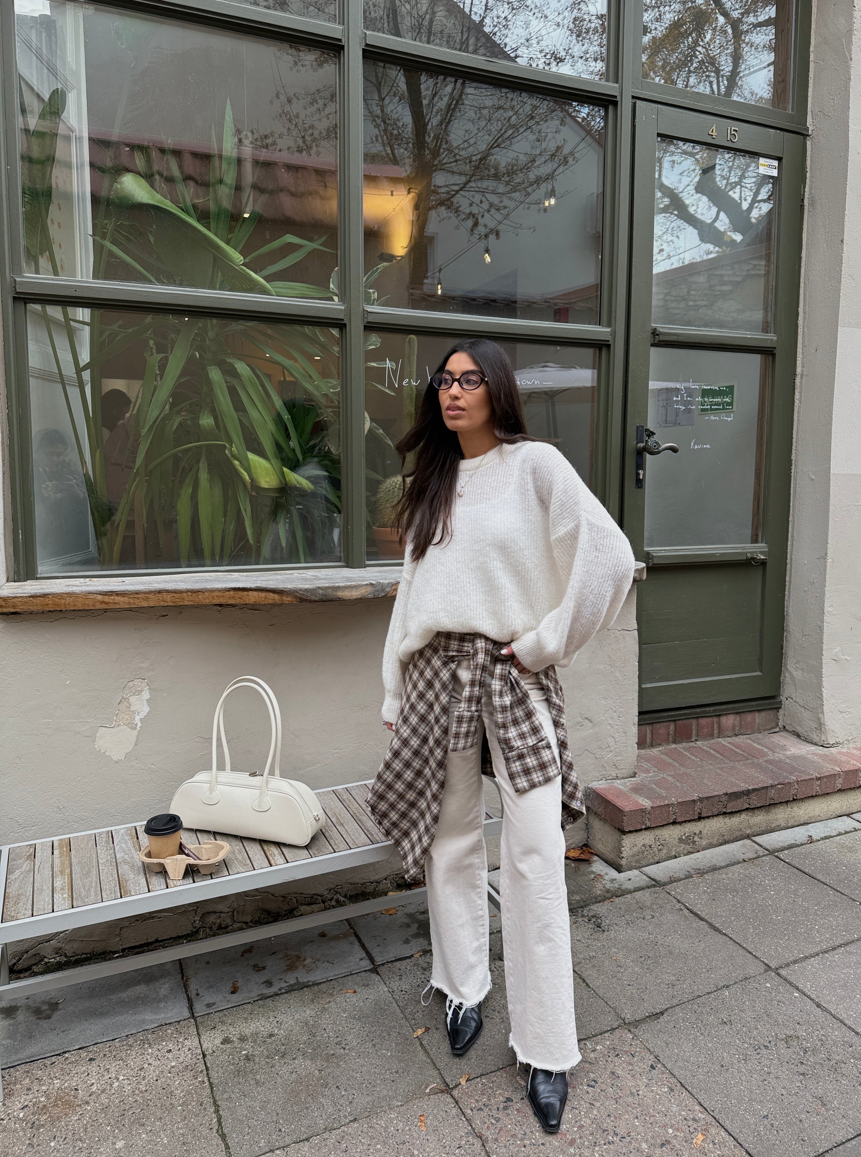 PARIS Alpakos Megztinis Balta