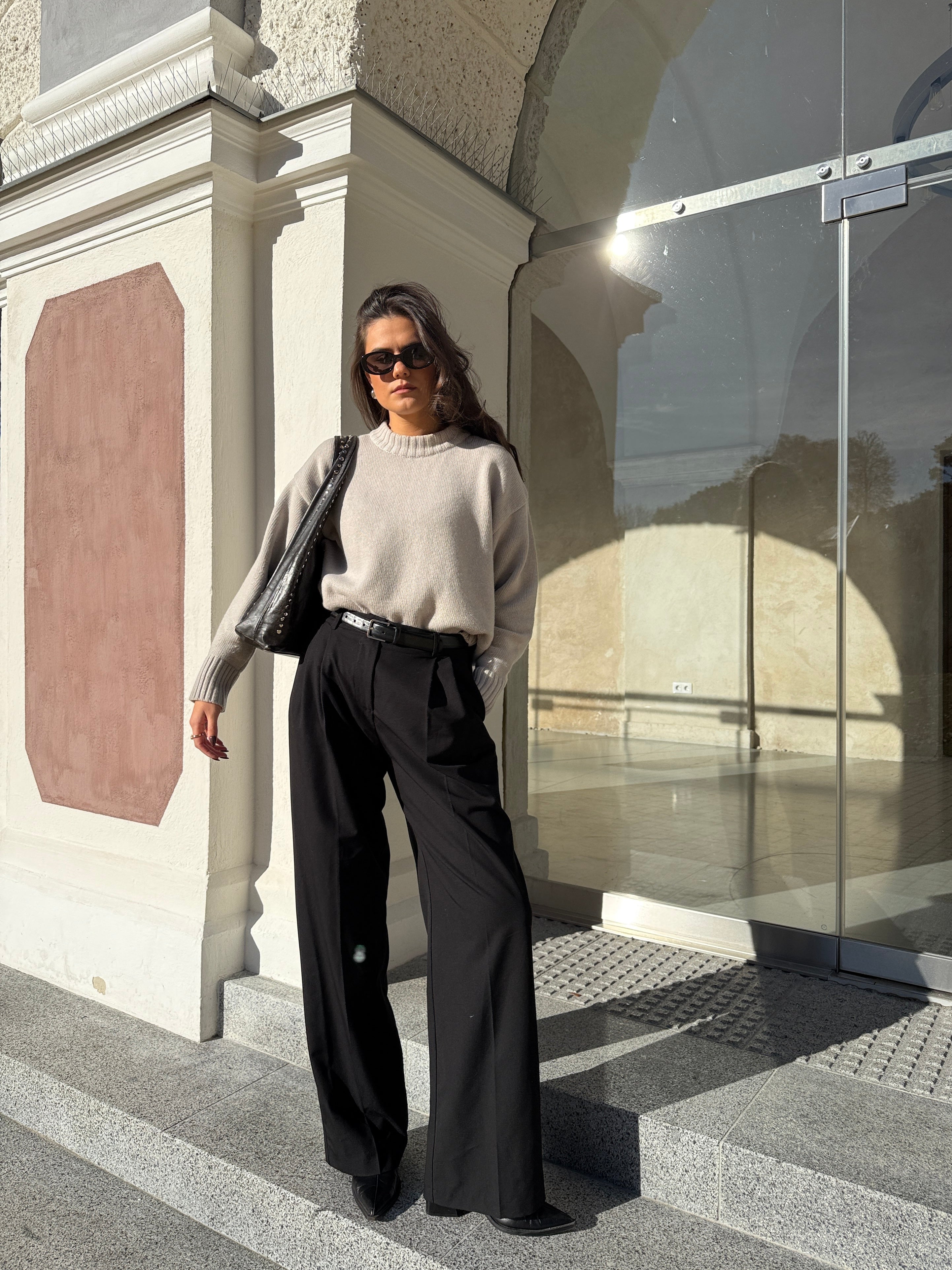 OSLO Kašmyro ir Merino Vilnos Megztinis Kreminė