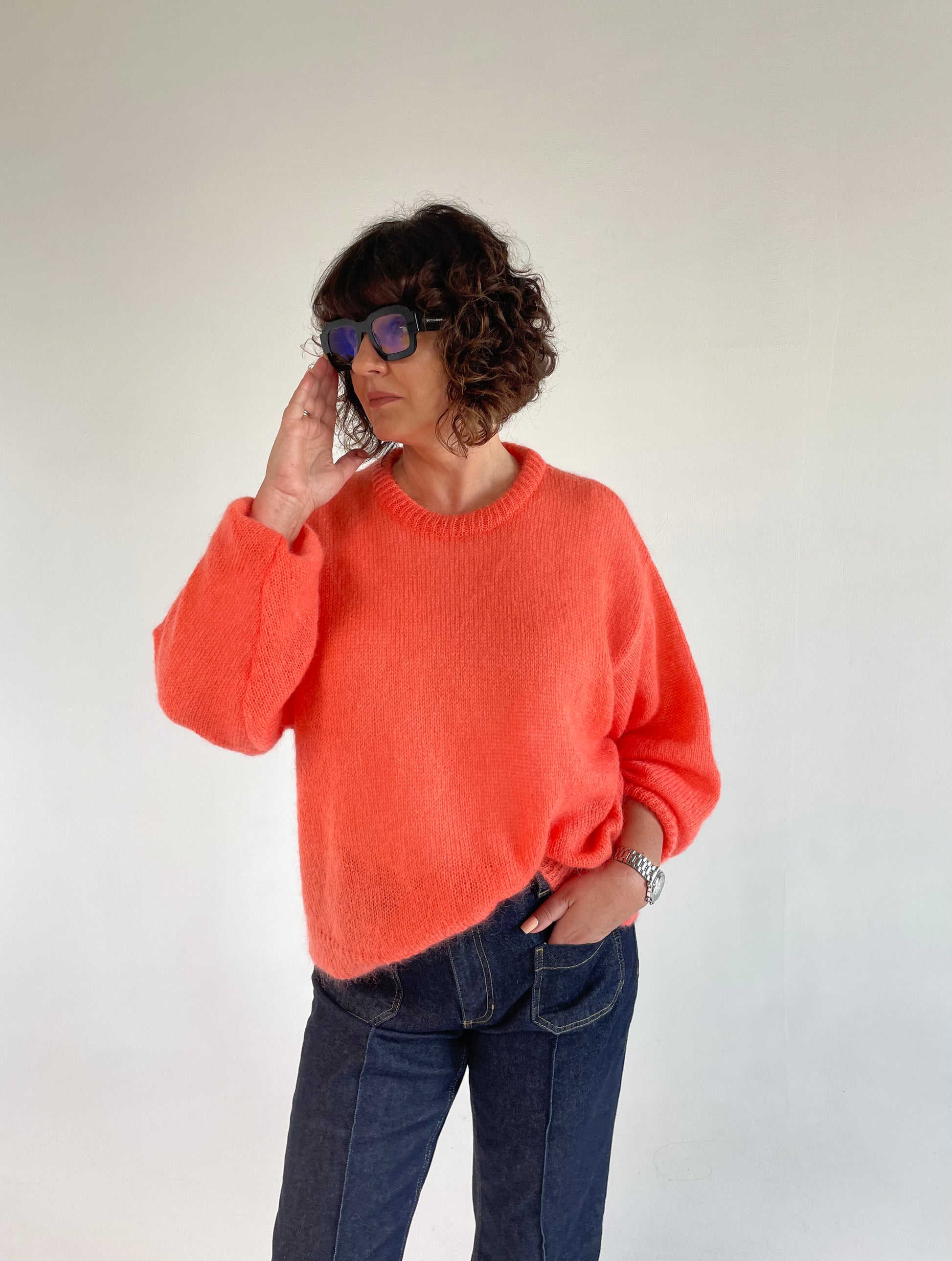 SOFT ROME Moheros ir Merino Vilnos Megztinis Oranžinė – Acada Studio