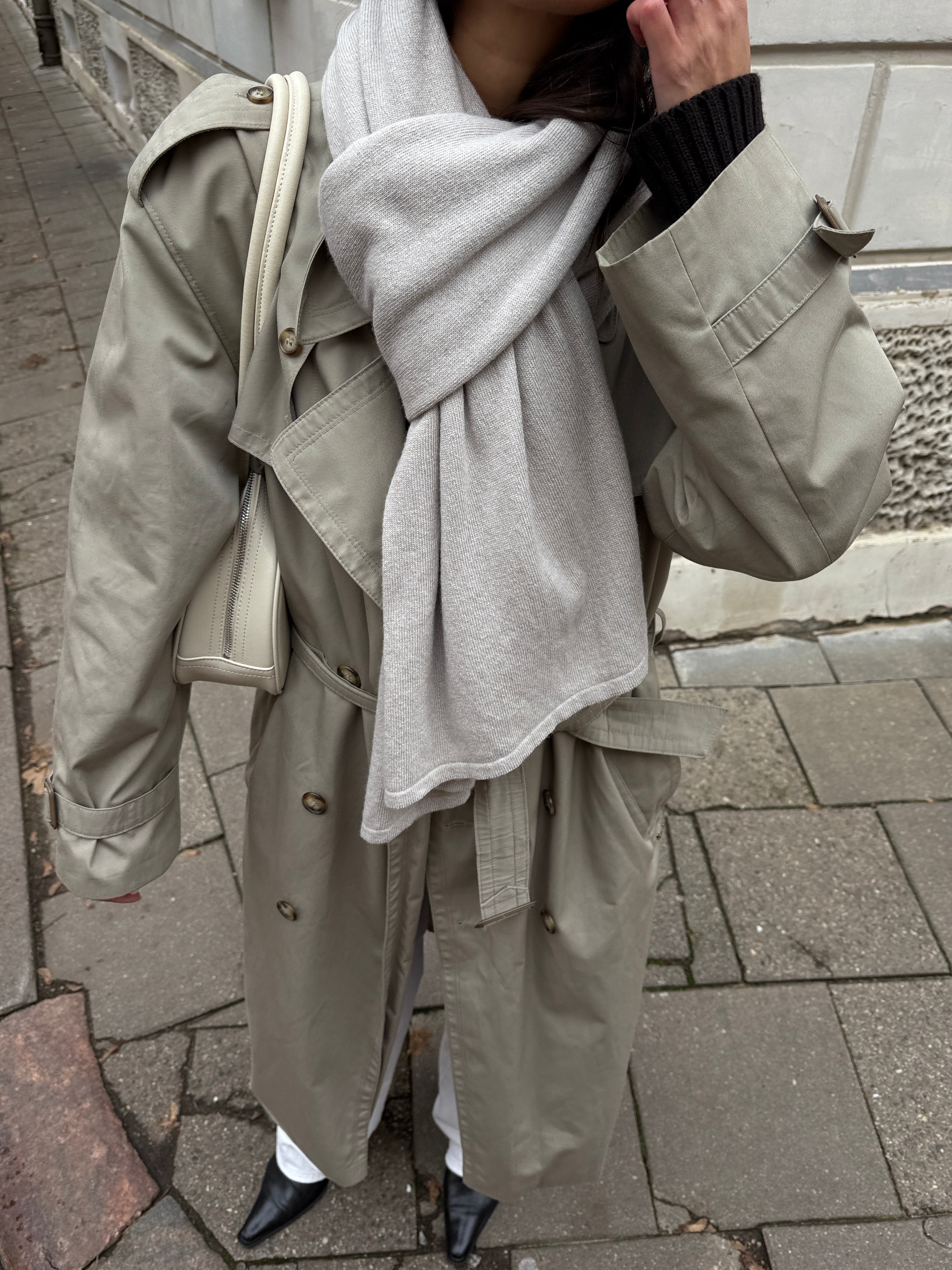 OSLO Merino Vilnos ir Kašmyro Šaliko ir Kepurės Rinkinys Kreminė