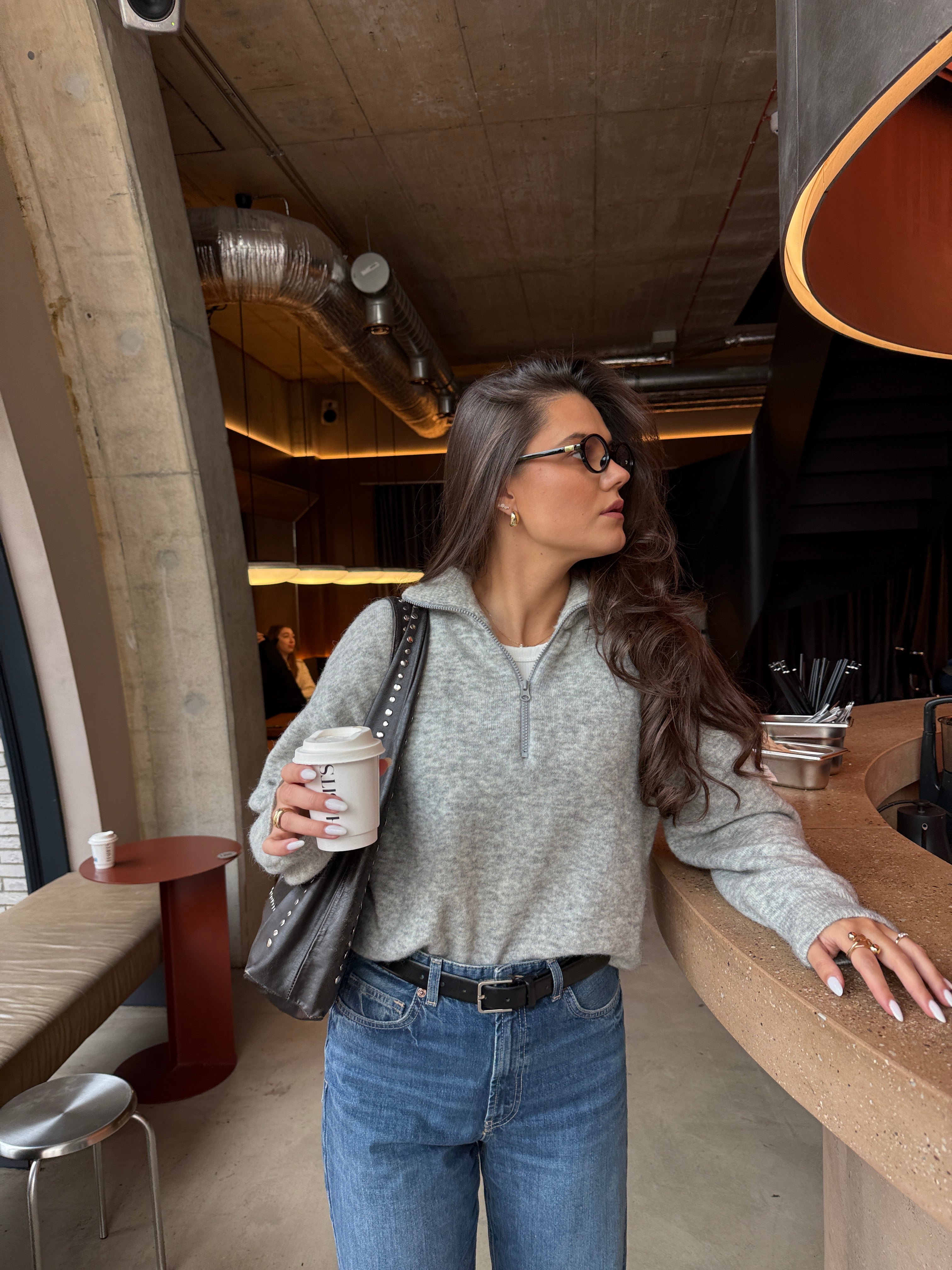 AMSTERDAM Alpakos Megztinis su Užtrauktuku