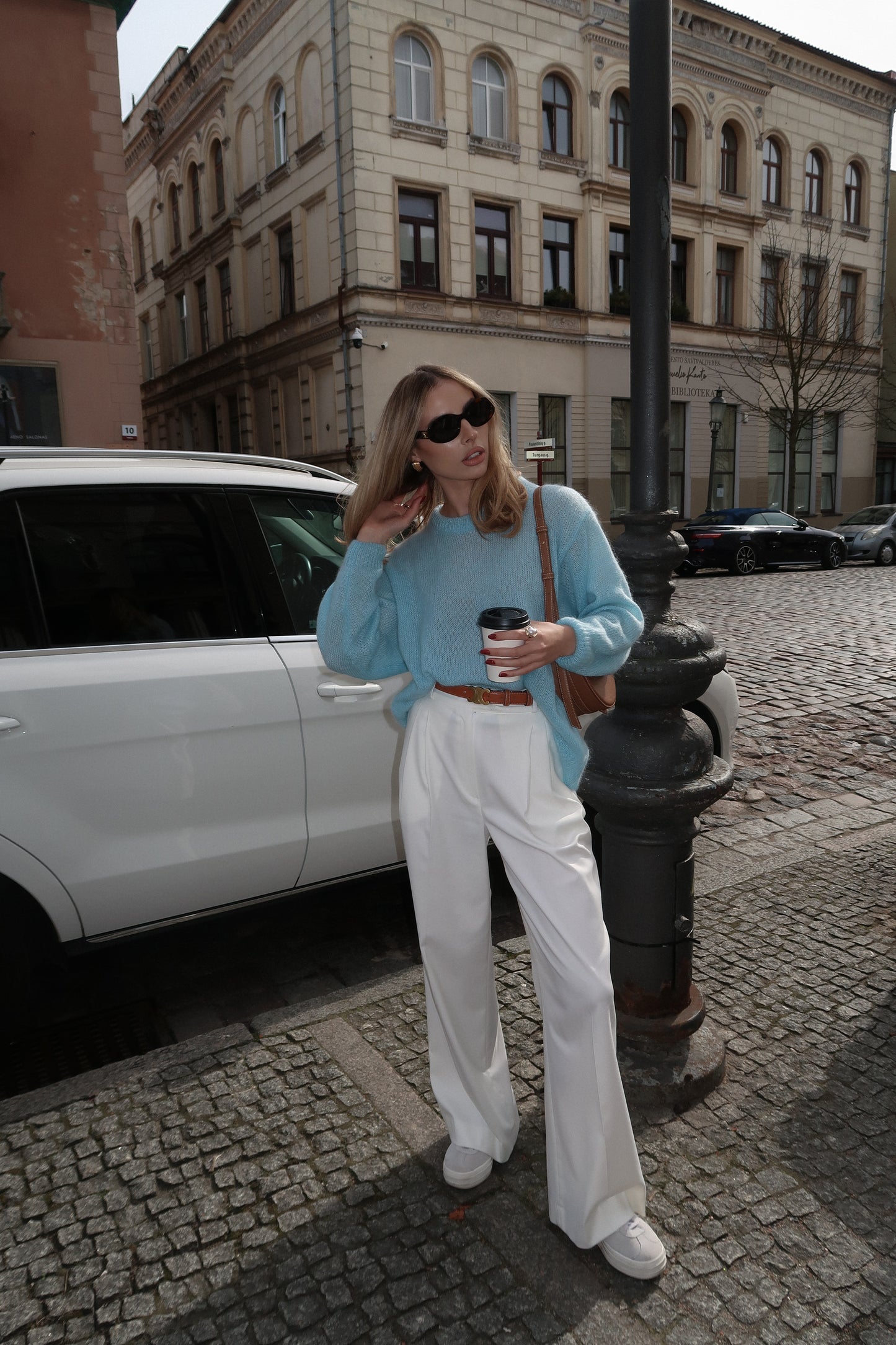 SOFT ROME Mohair and Merino Wool Sweater Light Blue