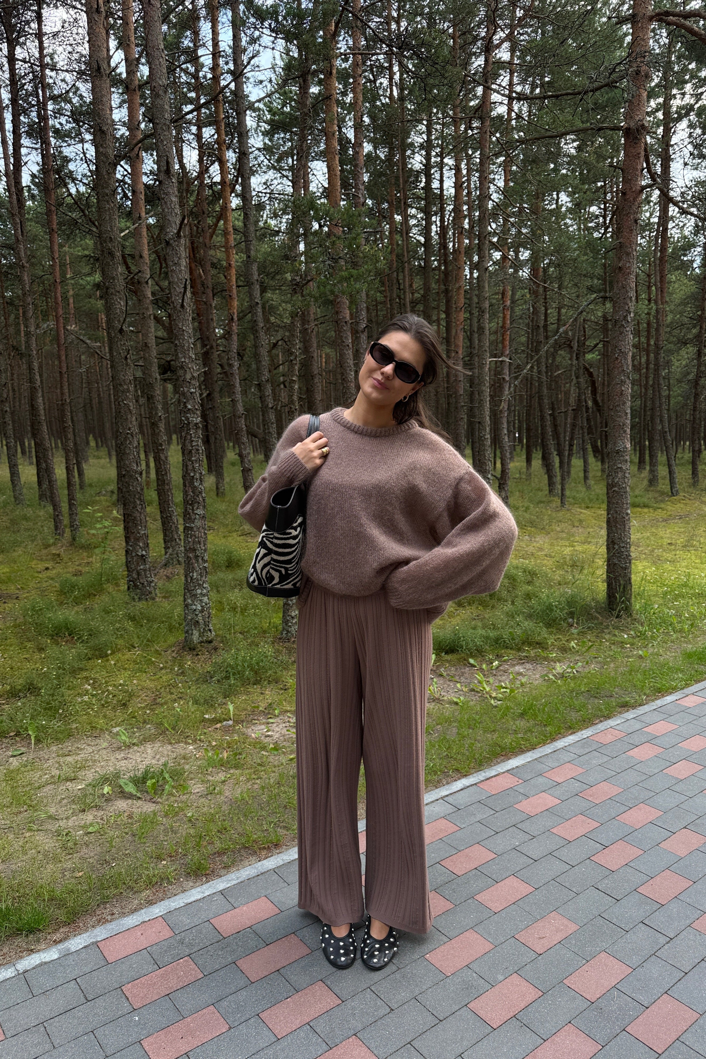 Copenhagen Viscose Pants and Soft Rome Mohair Sweater Two-Piece Suit
