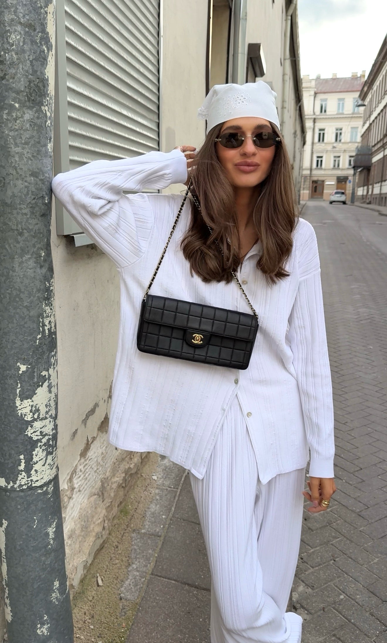 COPENHAGEN Knitted Viscose Three-Piece Suit White