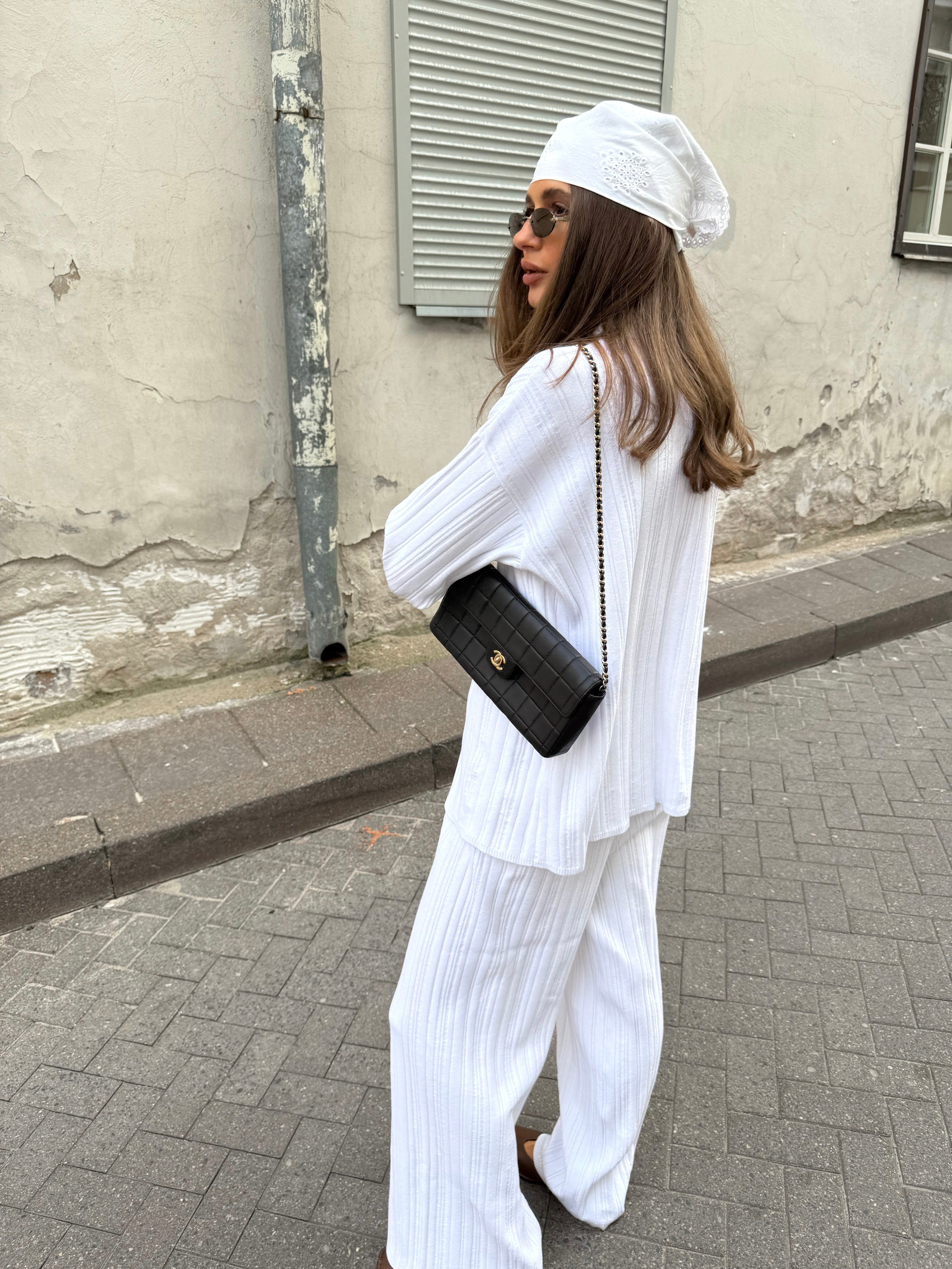COPENHAGEN Knitted Viscose Three-Piece Suit White