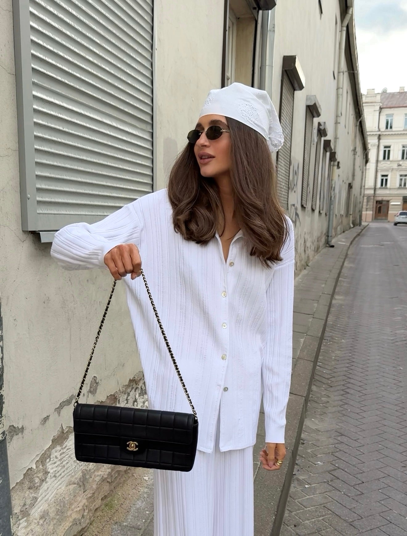 COPENHAGEN Knitted Viscose Three-Piece Suit White