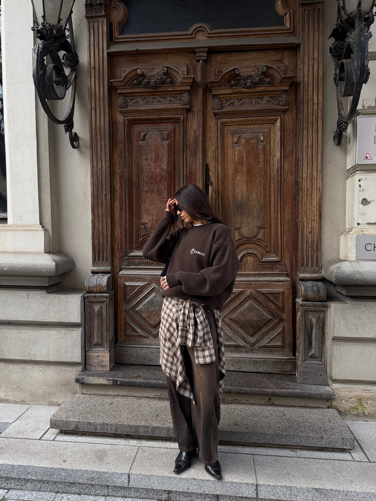 ICONIC Merino Wool Jumper Dark Brown 