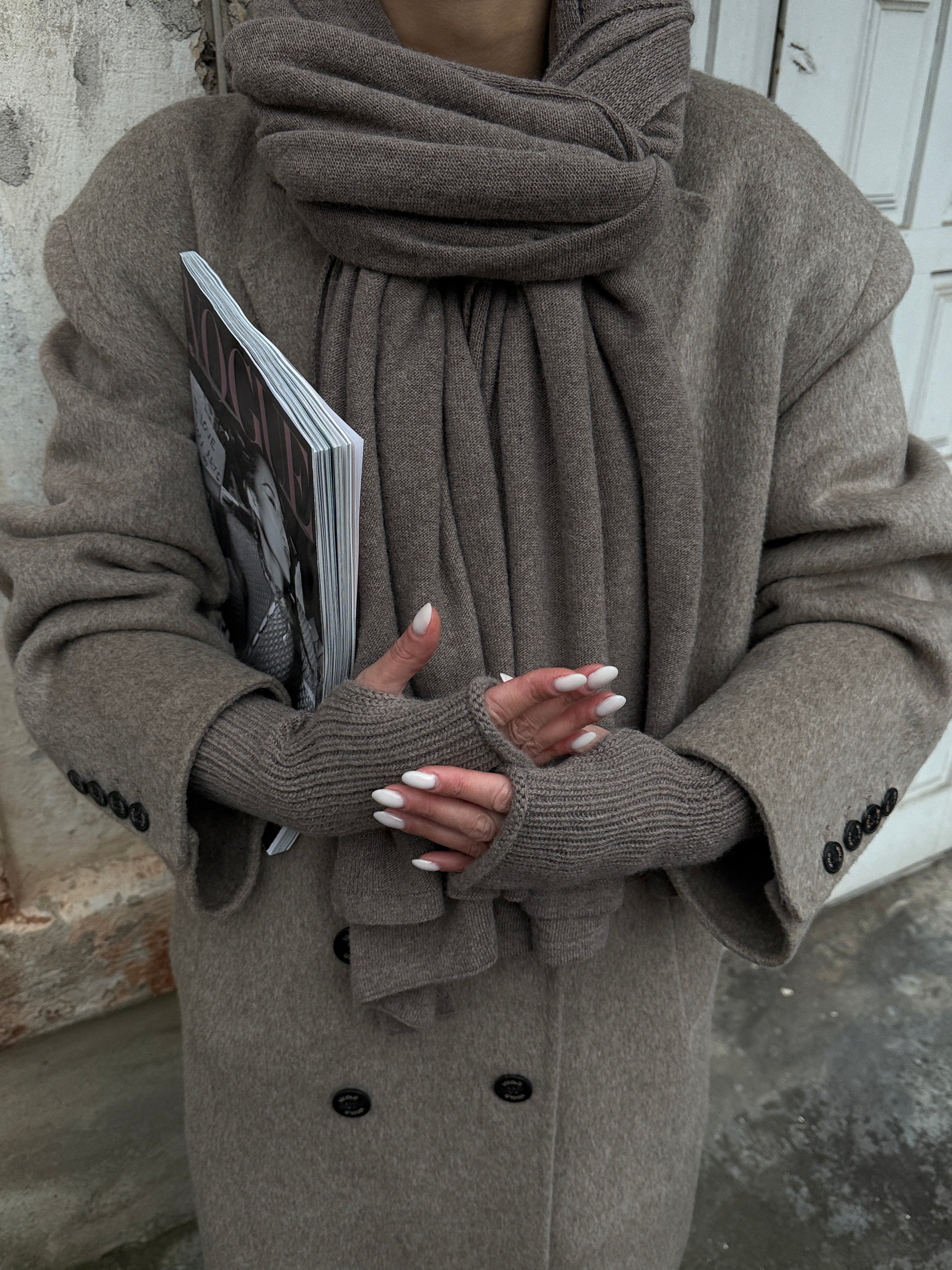 OSLO Merino Vilnos ir Kašmyro Šaliko ir Kepurės Rinkinys Šviesiai Ruda